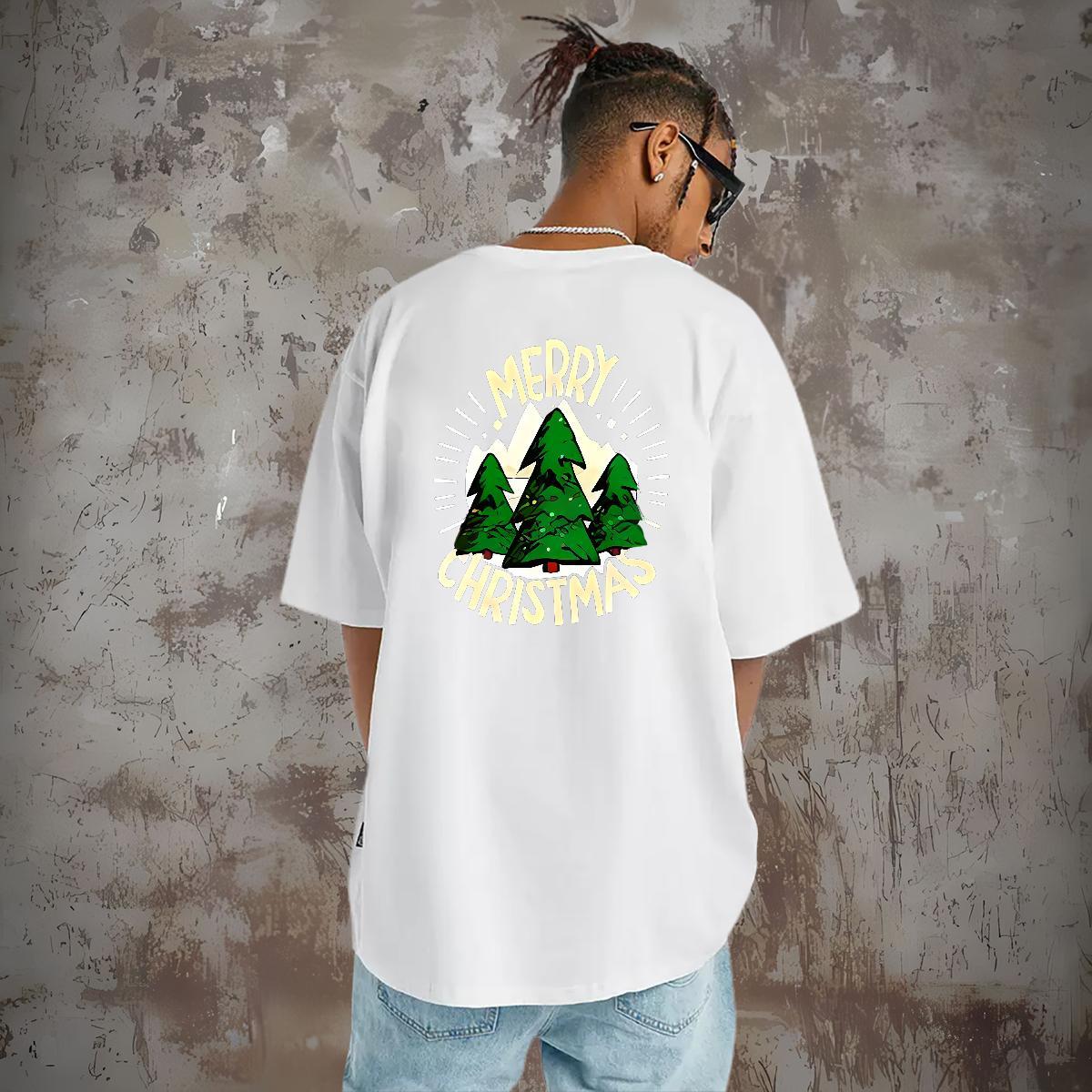 Custom Men T Shirts 100% Cotton 230g tree Summer Casual Tops Breathable Crew Neck Popular Men Clothes T-Shirt Customized Print