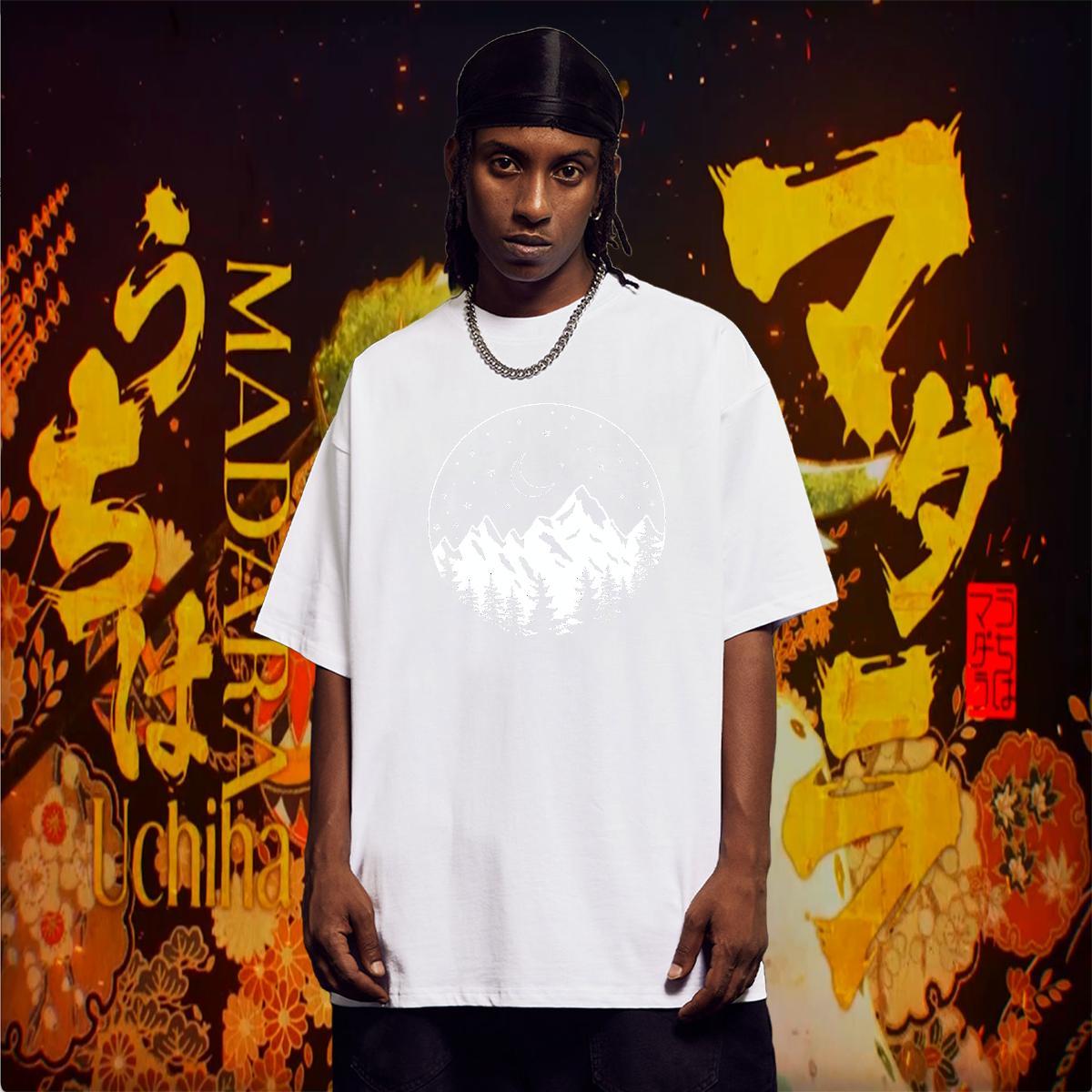 T-Shirts 230g Cotton handpainted Anime Printing Street Breathable Short Sleeve Custom Big Size Men Tees Customized Loose Wear