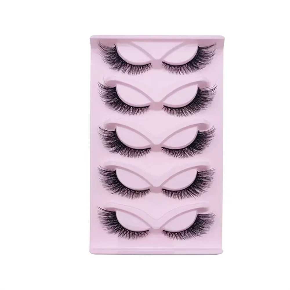 5 pairs of cat eyelashes artificial mink fur fox eyelashes fluffy wings fake eyelashes Maquiagem natural long holiday eyelashes W240803