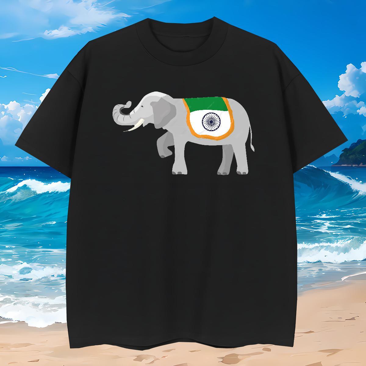 Custom Men T Shirts 100% Cotton 230g elephant Home Outdoor Wear Crew Neck Loose Fit Men Clothes T-Shirt Anime Print