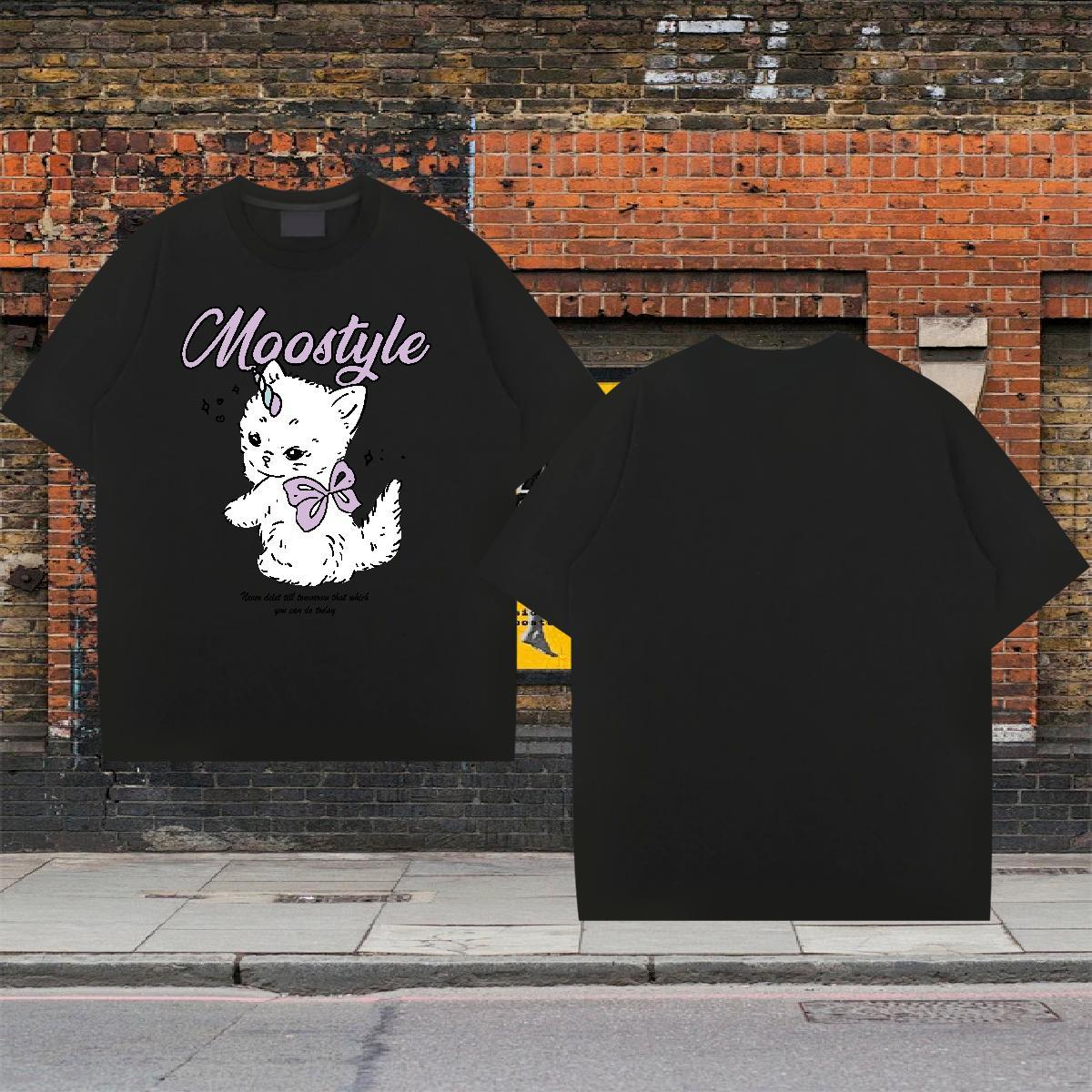 New Designer Mens T Shirts 100% Cotton 230g cute Spring Summer Clothes O Neck Short Sleeves Loose Fit Tshirts Customized Print