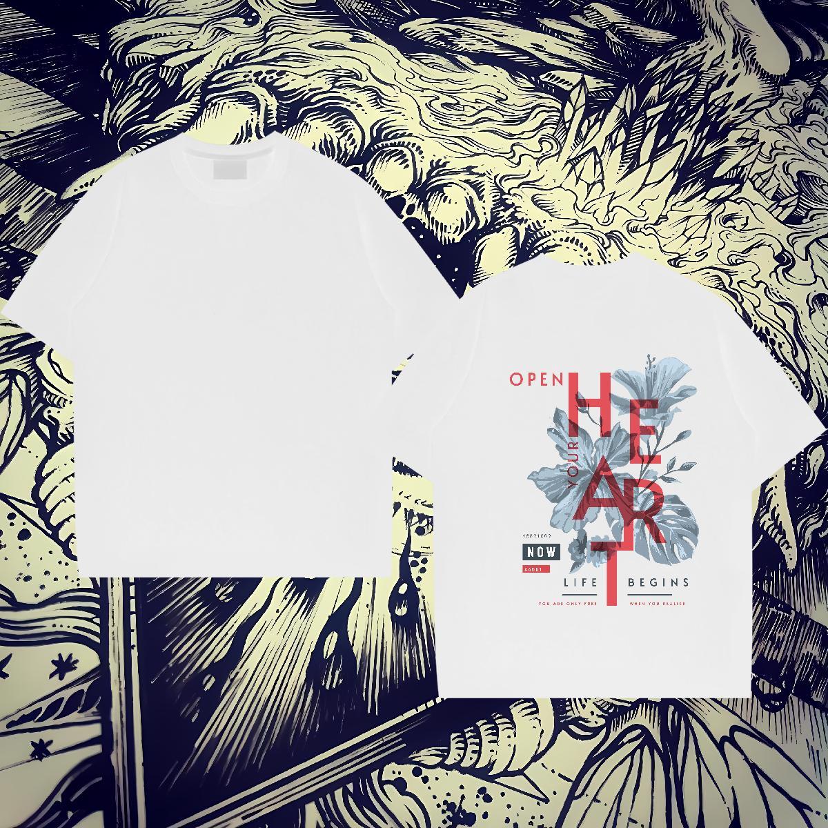 2024 New Men T Shirts 230g Cotton tree Casual Tees Shirts Breathable Short Sleeve Free Shipping Tshirt for Man Woman Customized