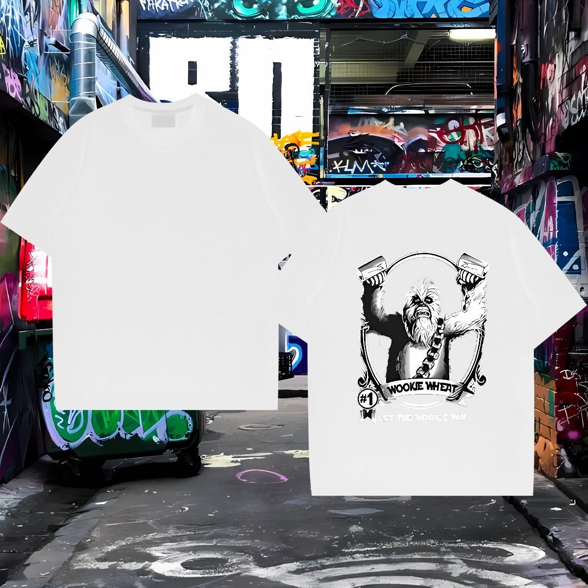 DIY T Shirt For Man 100% Cotton 230g fierce Street wear Hip Hop Wear Breathable Soft Brand Mens Tshirts Cartoon Print