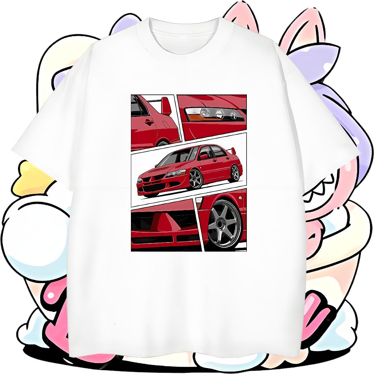 Popular Men Tees 230g 100% Cotton Beach car Oversized 3XL 4XL Pure Cotton 2024 New T-Shirts for Men Tops Tees