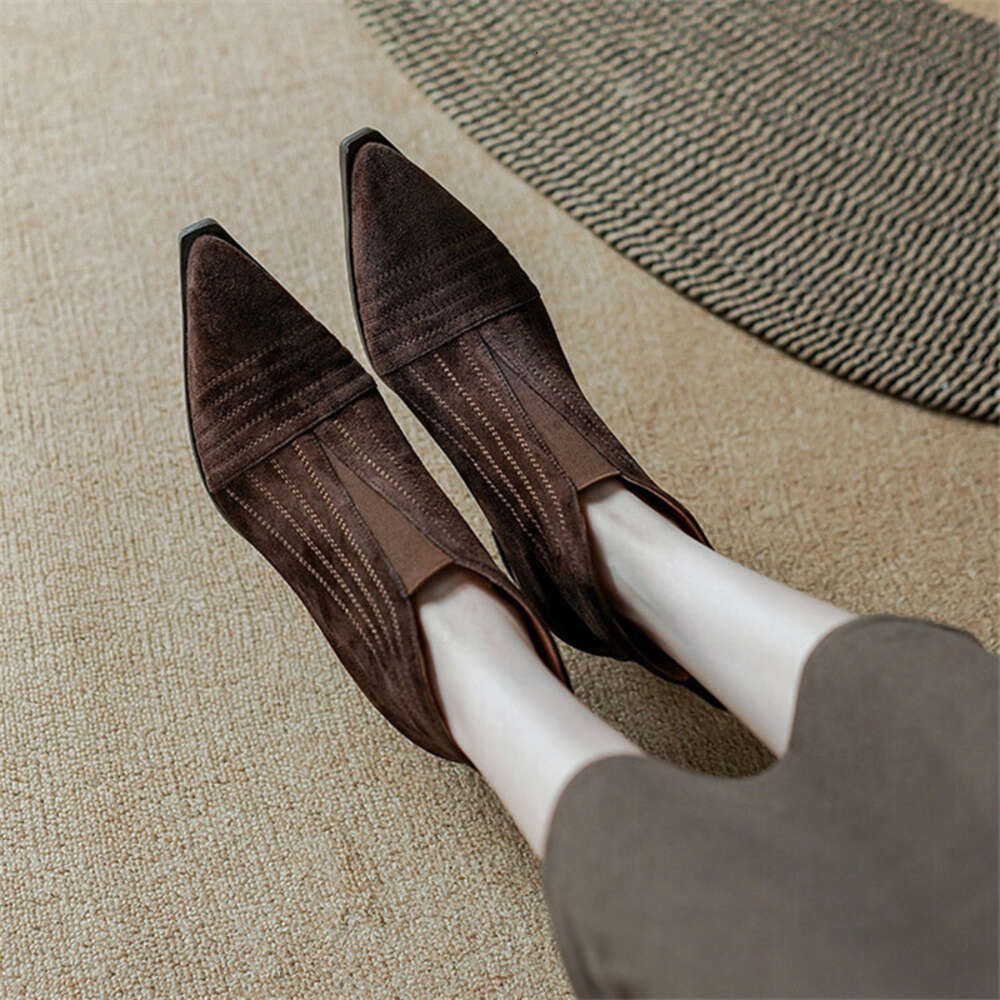 New Winter Sheep Suede Pointed Toe For Women Autumn Fashion Ankle Boots Concise Ladies Shoes Zapatos De Mujer