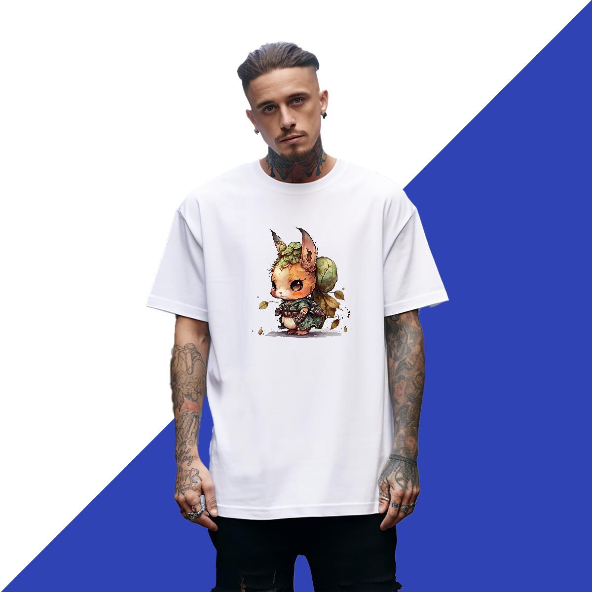 New T-Shirts 100% Cotton 230g rabbit Outdoor Tees Breathable Loose Couples T Shirts Custom Printing