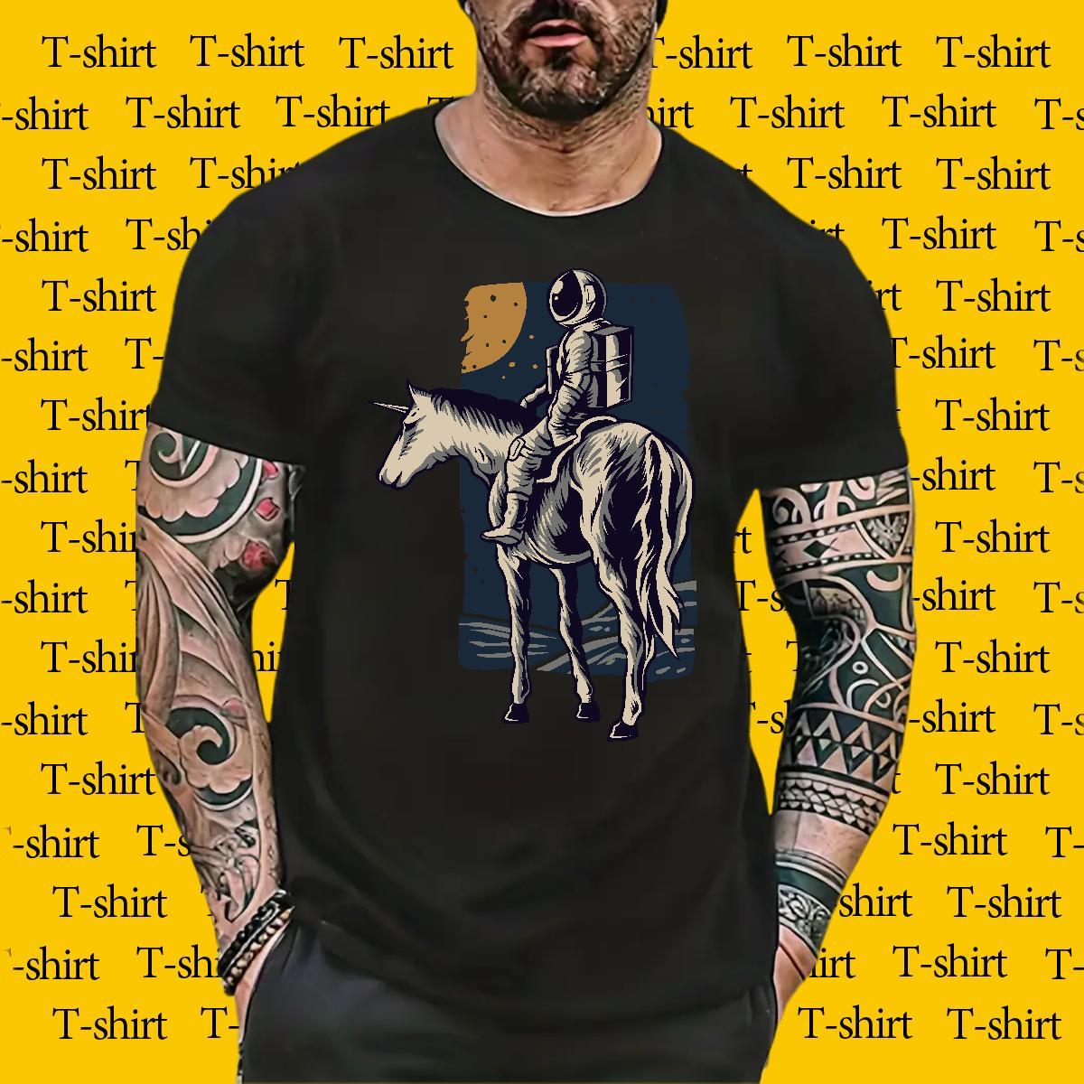 DIY Customized Men Tees 230g Pure Cotton Sports Casual universe Breathable Soft Mens T Shirts Loose Fit Black White Polos