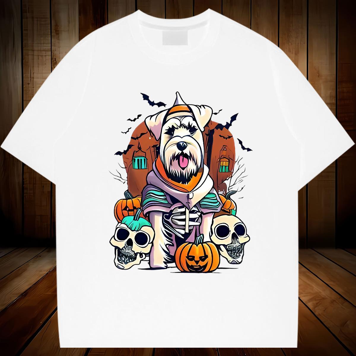 Fashion Casual Man T Shirts 230g Pure Cotton halloween Street Clothes Breathable Crew Neck High Quality Tshirt for Man Woman DIY Printed