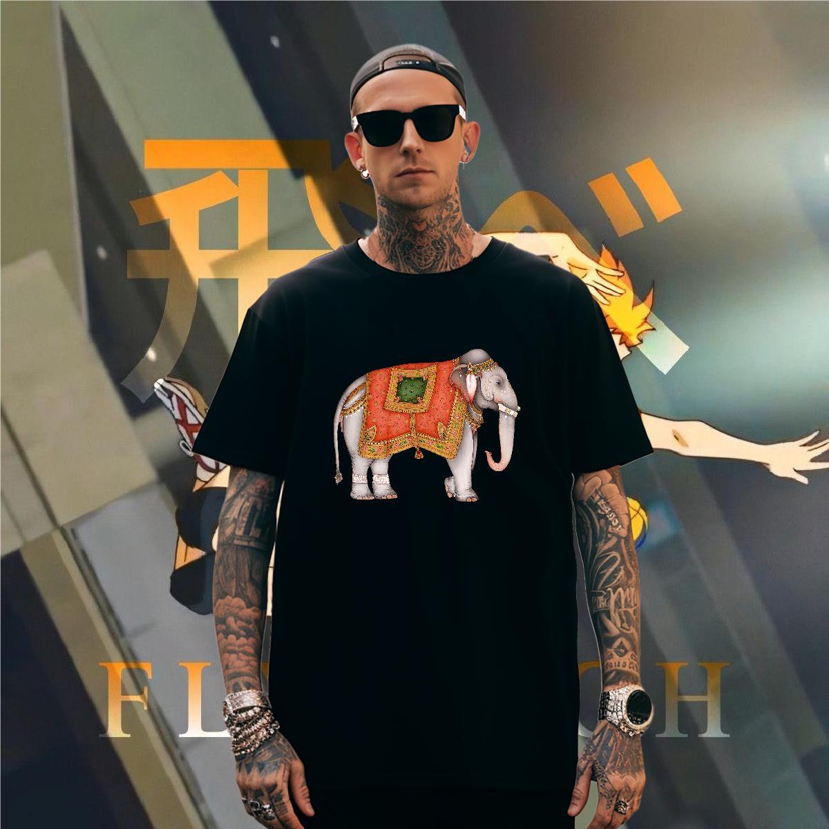 T Shirt For Man 230g Cotton elephant Street Wear Pure Cotton Customized Men Tees Classic Comfortable Tops Shirt