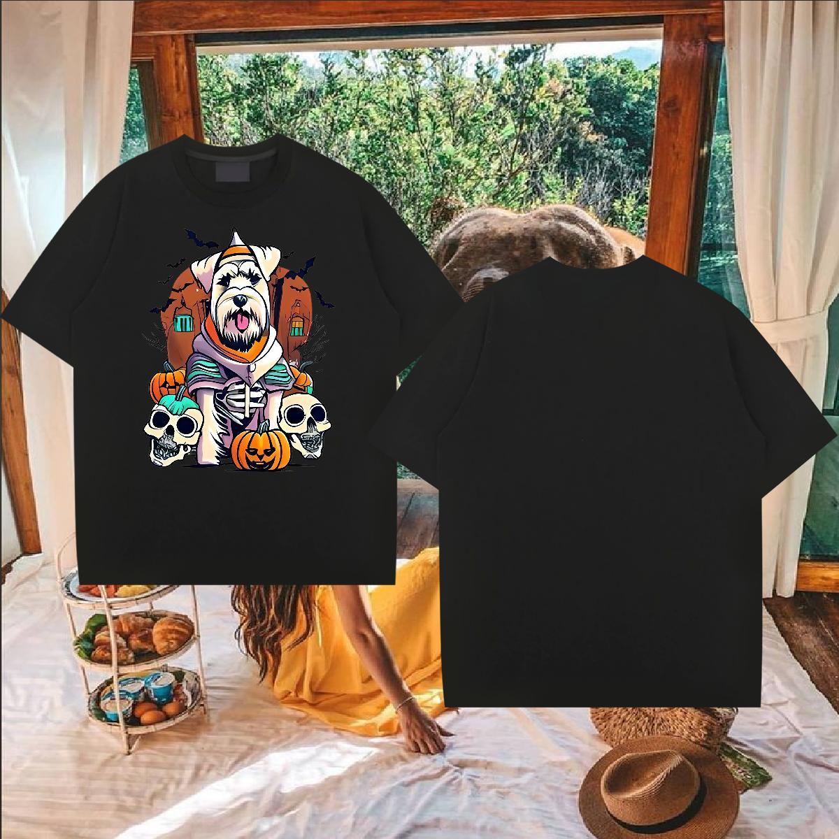 2024 New Men T Shirts 230g Cotton halloween Sport Tops Tees Pure Cotton Popular Men Clothes T-Shirt Cartoon Print