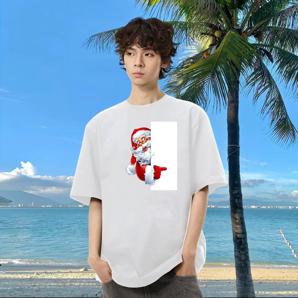 Brand T Shirt For Man 100% Cotton 230g Hip Hop Top Tees Short Sleeve Soft Loose Tshirts Floral Print