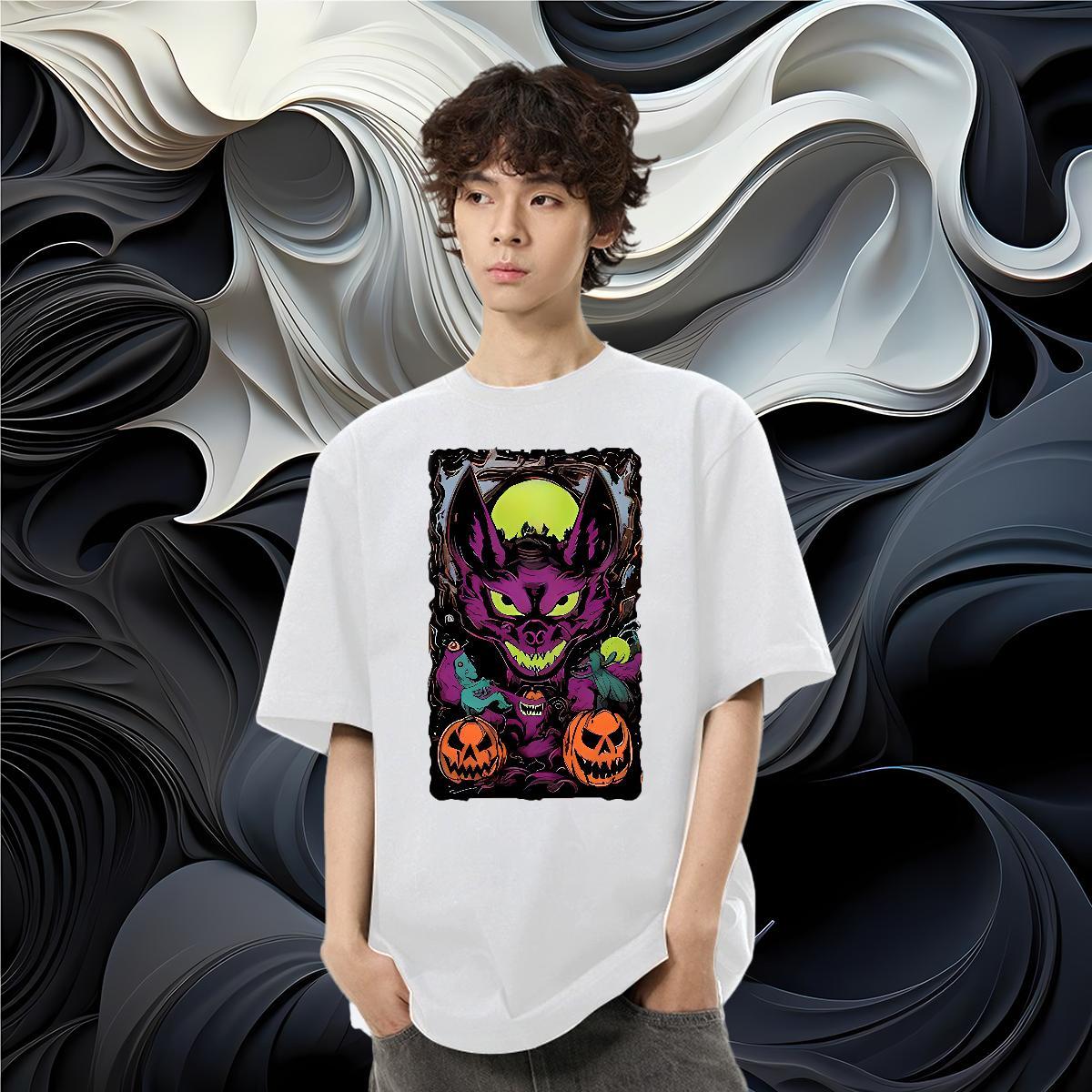 DIY T-Shirts 230g Pure Cotton pumpkin Home Outdoor Tops Breathable Short Sleeve Cool Design Tshirt for Man Woman Oversized 3XL 4XL