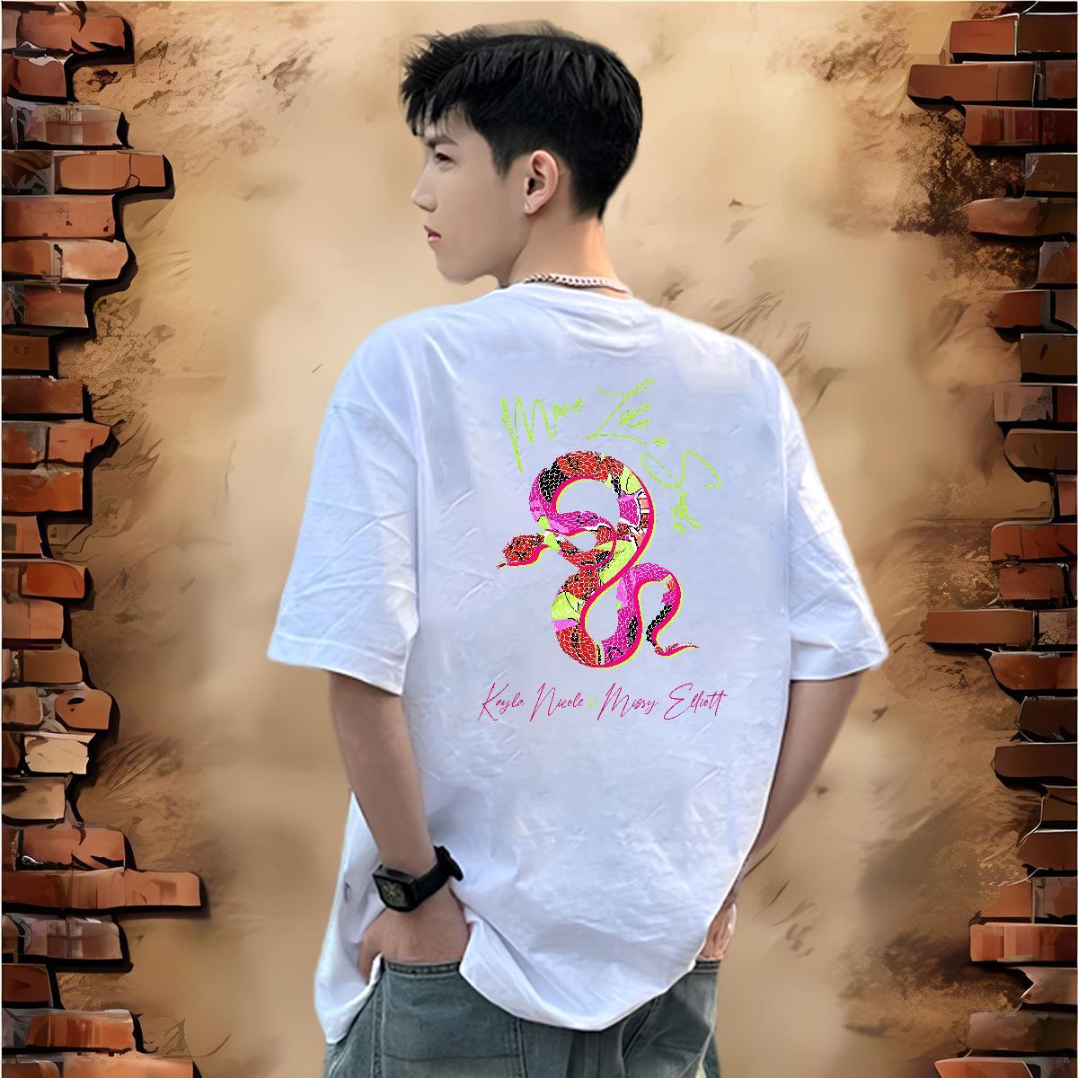 Stylist Mens T Shirts 230g Pure Cotton snake Daily Wear Tops Shirt Short Sleeve O-Neck Loose Men Tees Cartoon Print