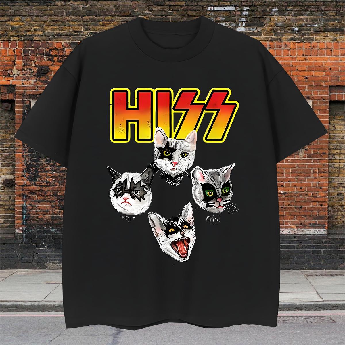 Loose Mens Tshirts 230g 100% Cotton Street wear Hip Hop cat Oversized 4XL Breathable Crew Neck 2024 T-Shirts for Men Tees Shirts