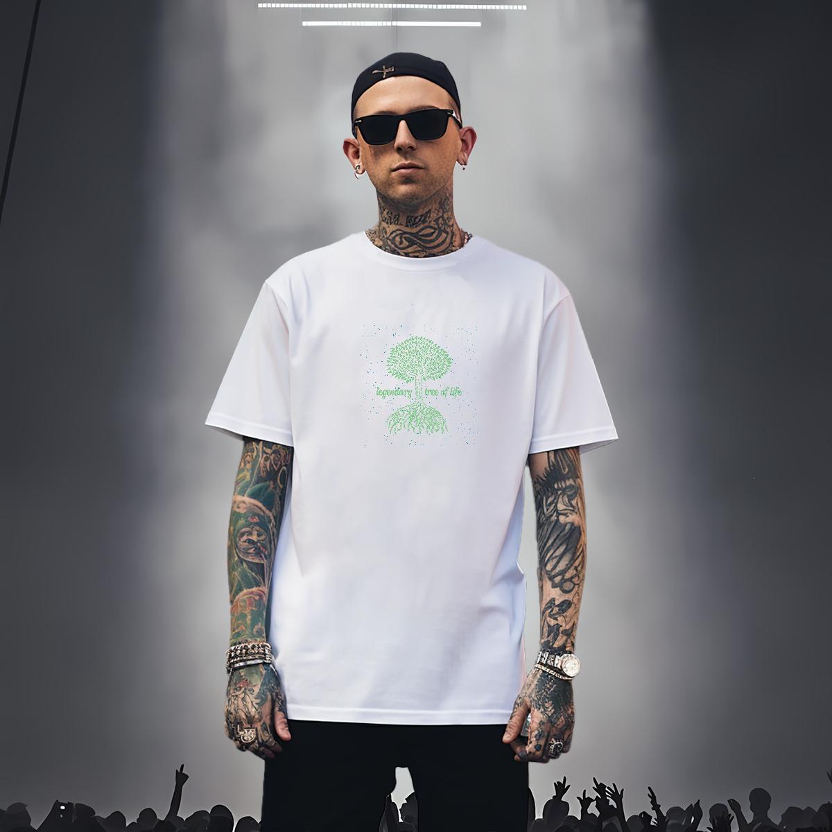 T shirt 230g Pure Cotton tree Casual O-Neck Short Sleeve Customized Print Men Tops Tees Designer Fashion Cool Wear