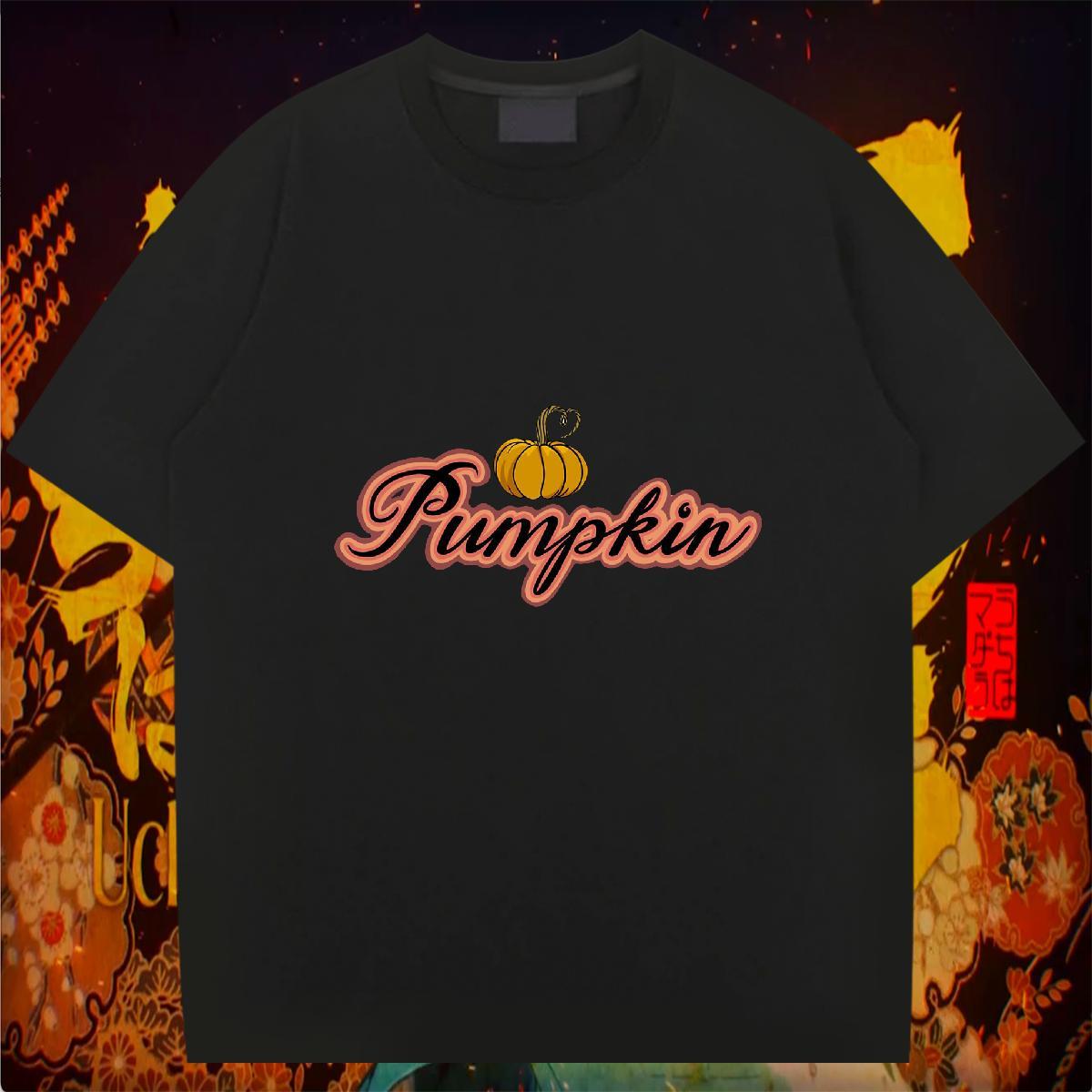 T Shirts Men 100% Cotton 230g pumpkin Spring Summer Pure Cotton Anime Print Men Tshirts Brand Popular Top Tees