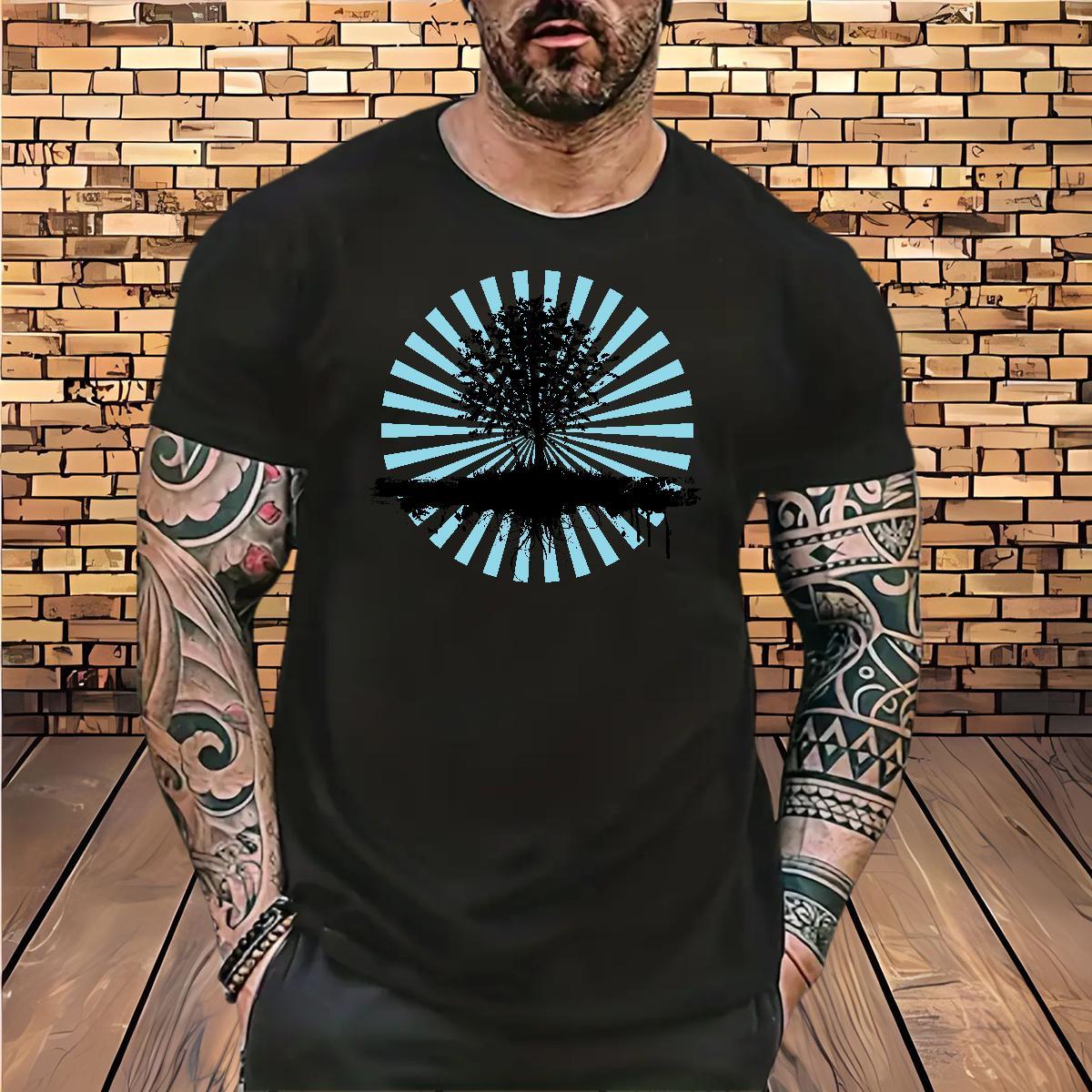 T shirt 230g 100% Cotton tree Daily Wear Breathable Short Sleeve White Plus Size Men Tees 2024 DIY Popular Tee Shirt