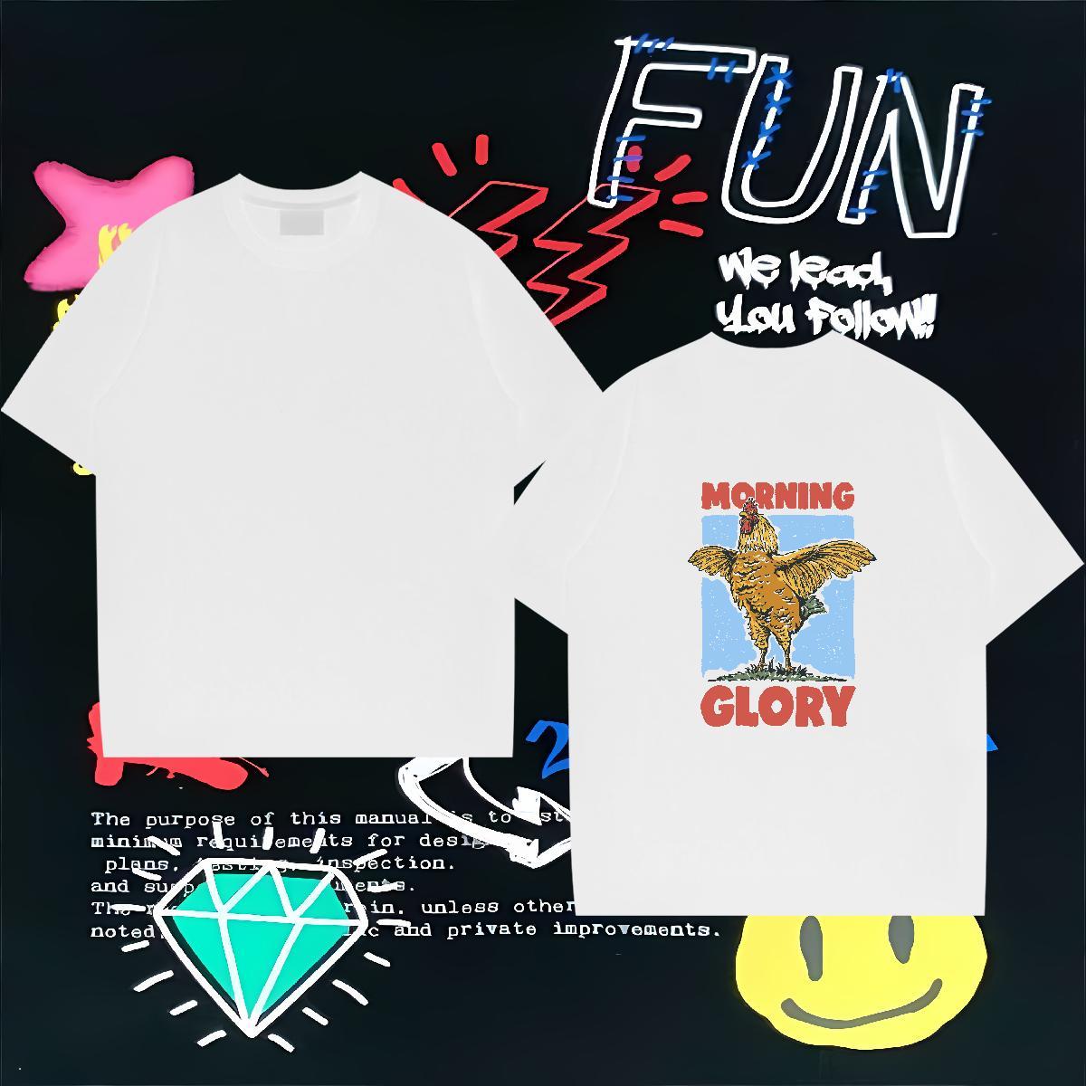 Wholesale T-Shirts 230g Pure Cotton chicken Outdoor Polos Breathable TOP Quality Men Tshirts DIY Printed
