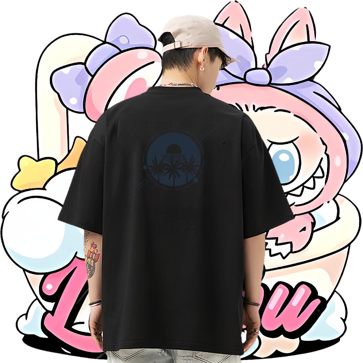 2024 DIY T Shirts Men 100% Cotton 230g tree Street Casual Tees Shirts Crew Neck Soft Men Tshirts Custom Big Size