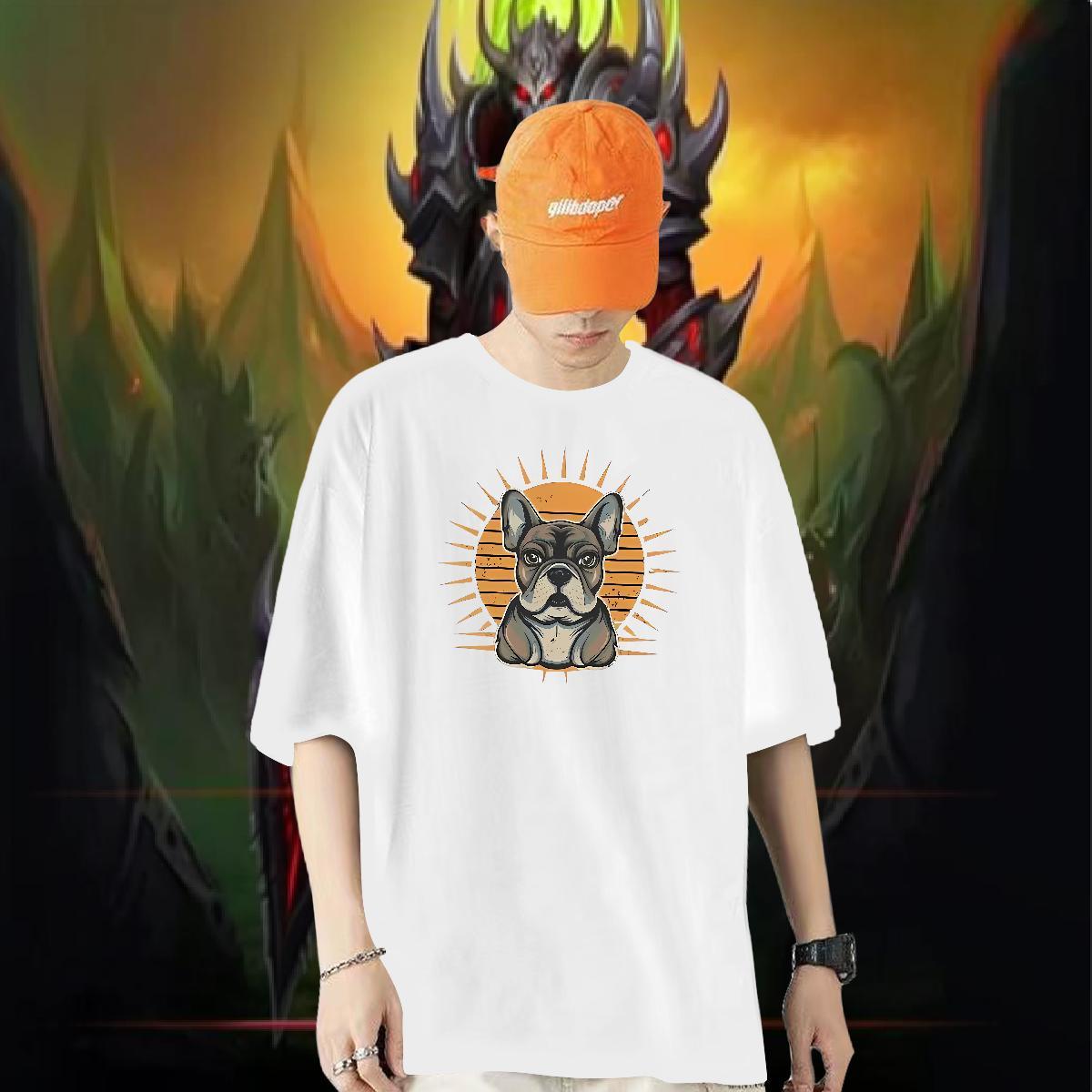 New Designer Mens T Shirts 230g Cotton dog Summer Casual Tees Shirts Breathable Short Sleeve Comfortable Men Clothes T-Shirt Custom Anime