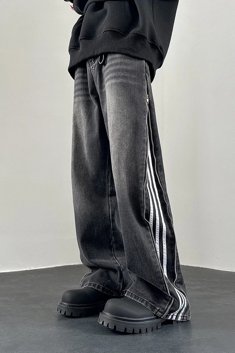 Wide leg jeans loose Trouser American retro rock Korean pop clothing commodity pants mens bag 240806