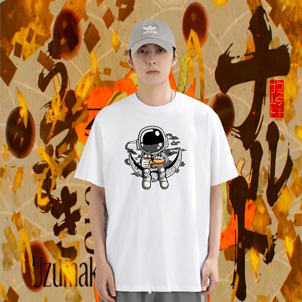 Wholesale Tshirt for Man Woman 100% Cotton 230g Sports Casual spaceman Custom Anime Round Neck Short Sleeve New Designer T-Shirts for Men Clothes