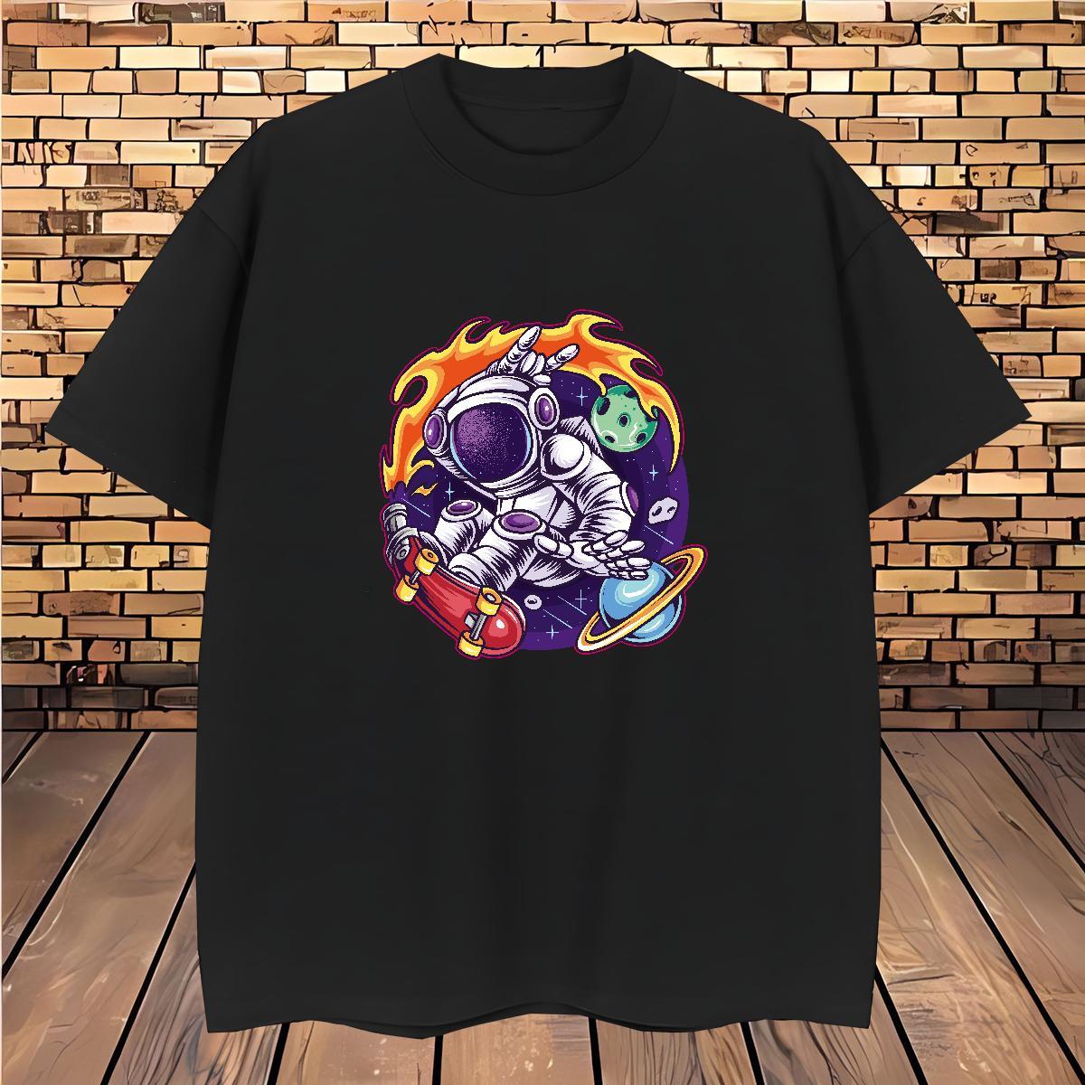 T-Shirts 100% Cotton 230g universe Hip Hop Street Breathable Short Sleeve DIY Mens Tshirts Fashion Design Cool Clothes