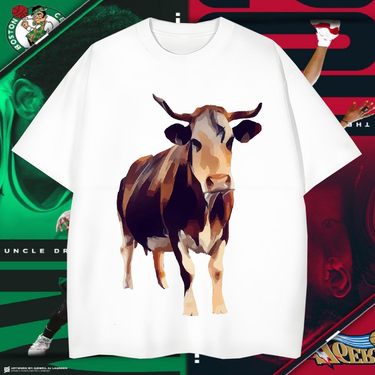 Brand Men Tees 230g Pure Cotton cow Men T Shirts Anime Printing Street Short Sleeve O-Neck DIY Printed Classic Casual Tops