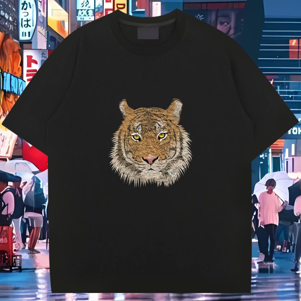 Designer Fashion Men T Shirts 100% Cotton 230g tiger Daily Outfit Tshirts Breathable Soft Loose Couples T Shirts Custom Printing