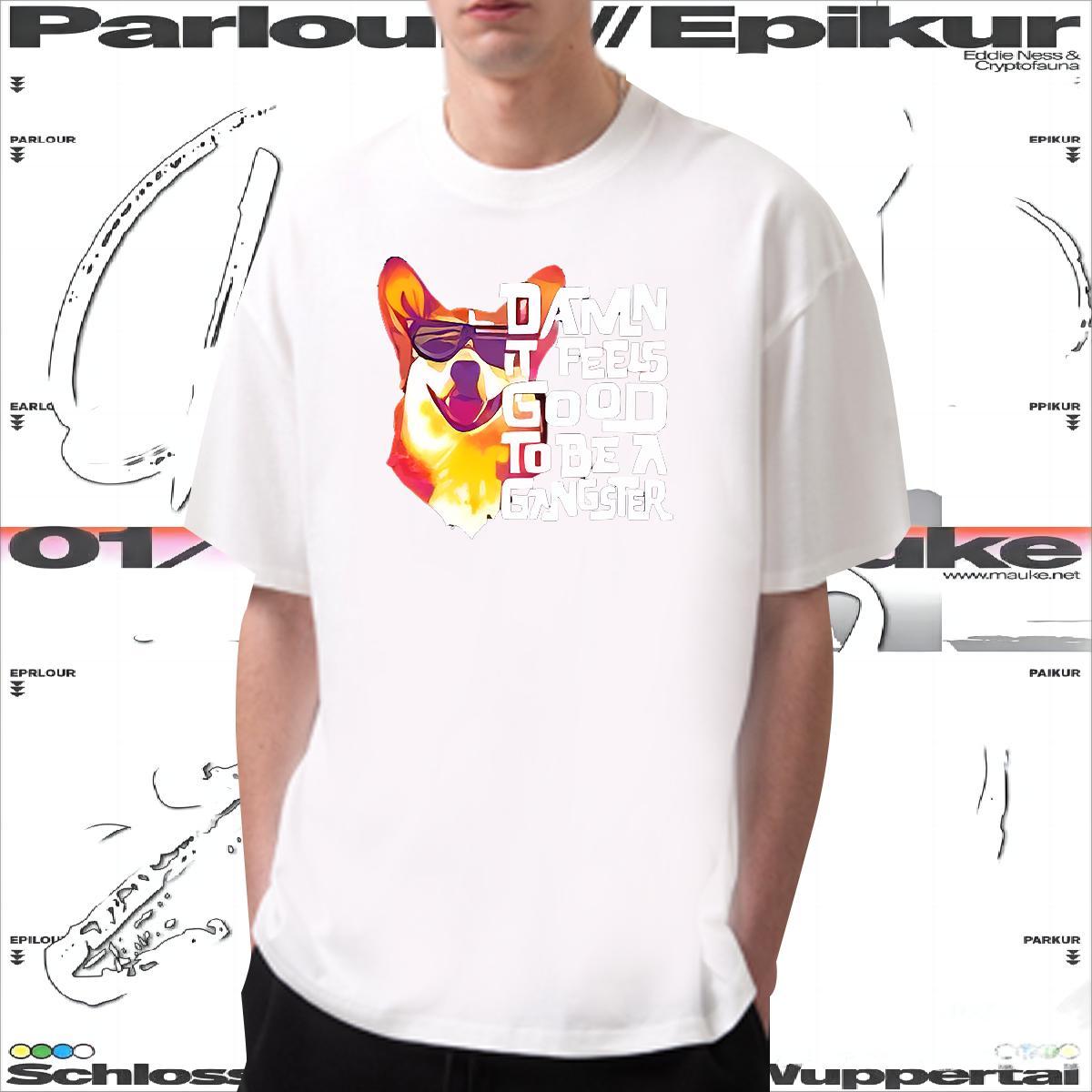 Designer T-Shirts 230g Pure Cotton dog Street Wear Tops Shirt Breathable Soft High Quality Men Tshirts White Plus Size