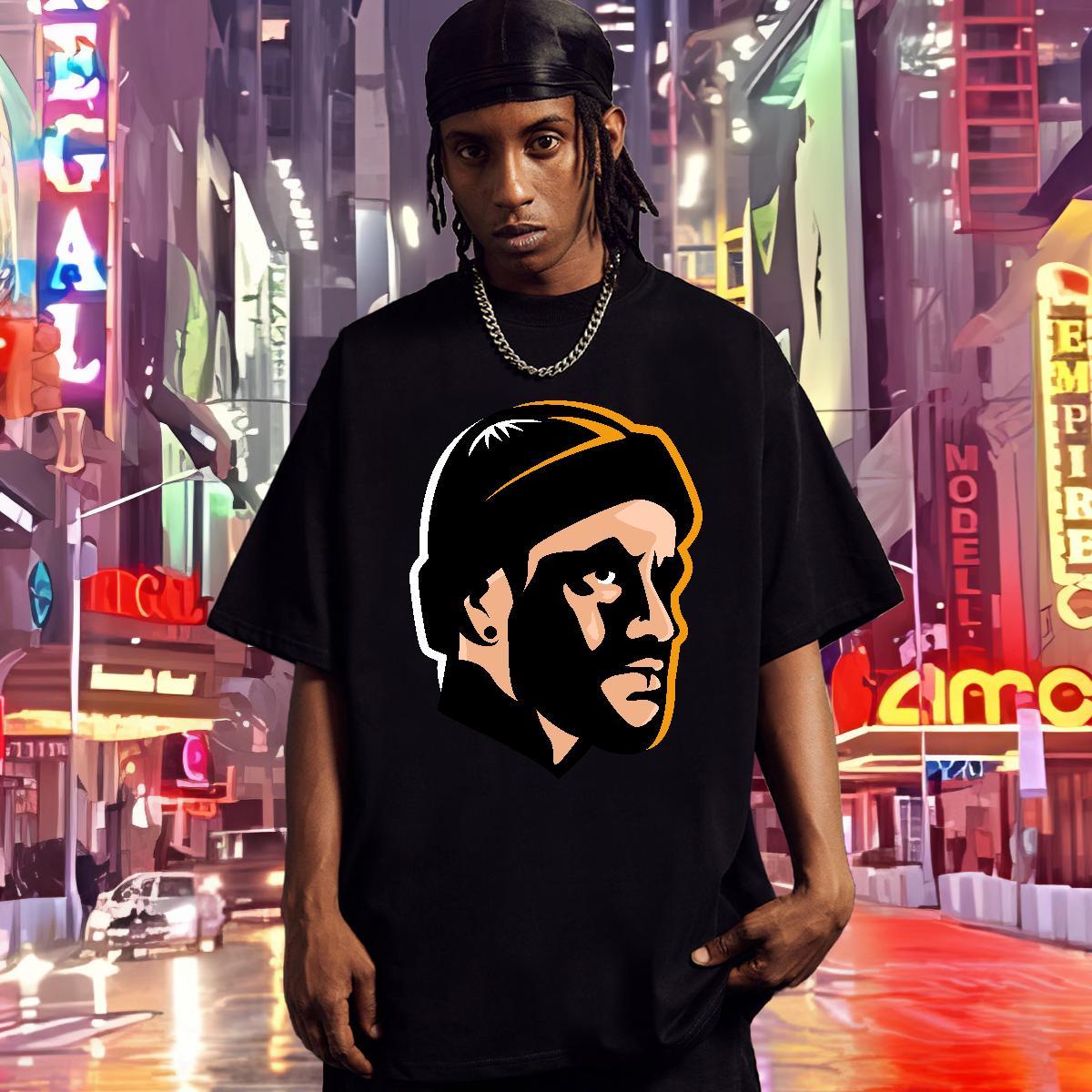 T-Shirts for Men 230g Cotton portrait Hip Hop Breathable Crew Neck Custom Printing Men Tops Tees Designer Fashion Wholesale Clothings