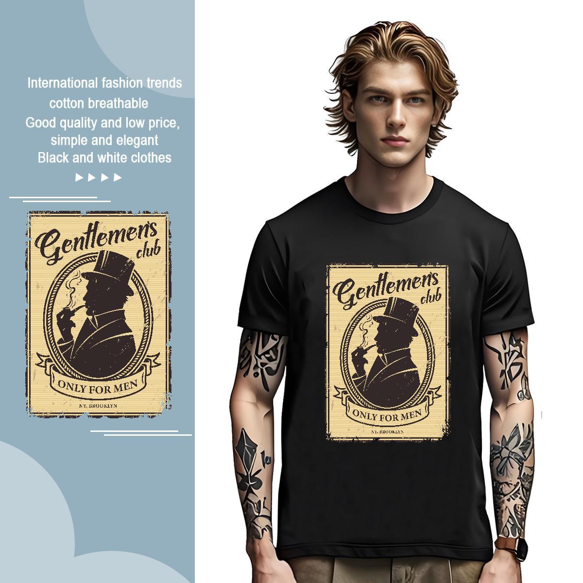 Mens T Shirts 230g Cotton portrait Outdoor Short Sleeve O-Neck Oversized Men Tees Fashion Cool Design Tops Shirt