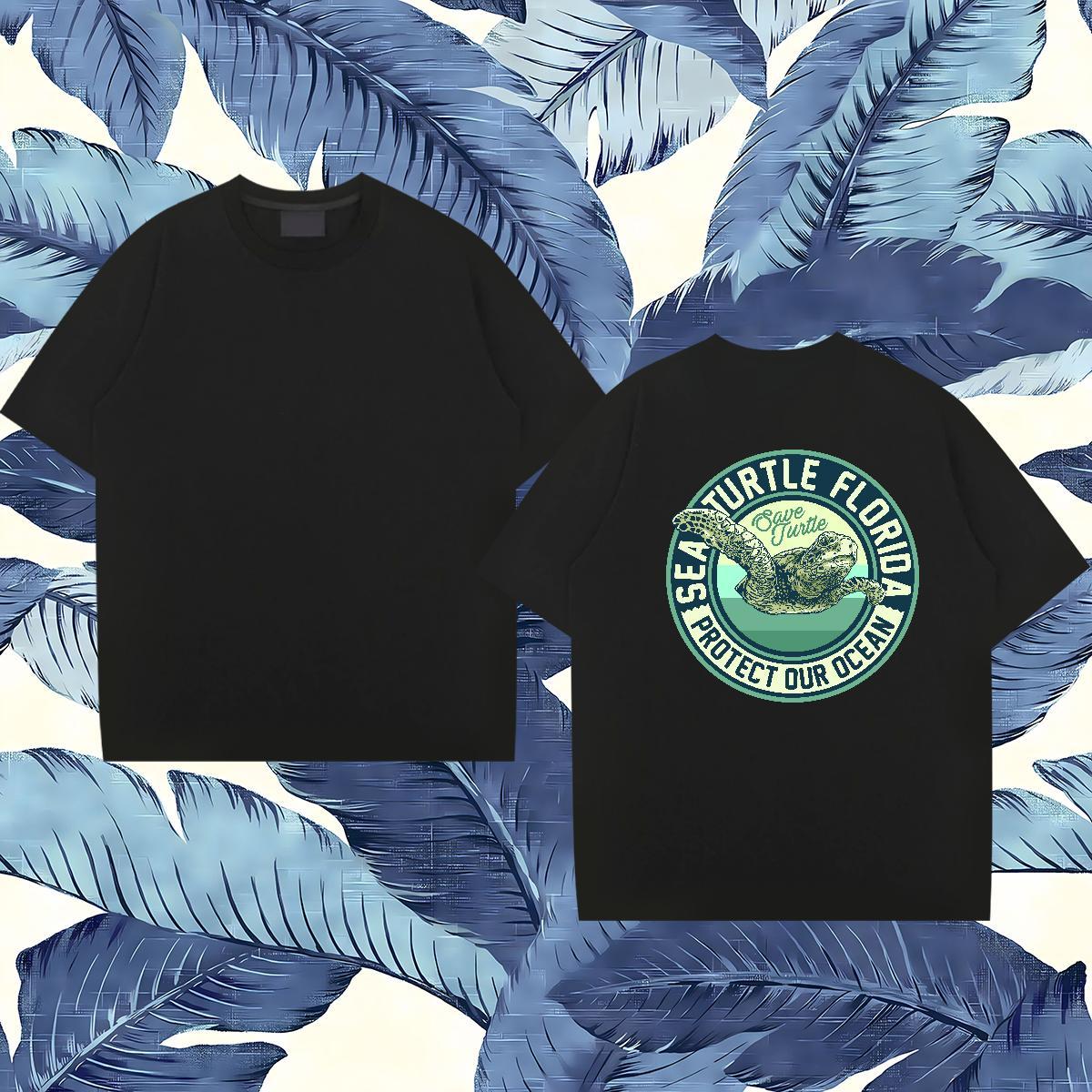 2024 New T Shirt For Man 230g Cotton tortoise Daily Outfit Tops Tees Breathable Short Sleeve Loose Fit Couples T Shirts Oversized 3XL 4XL