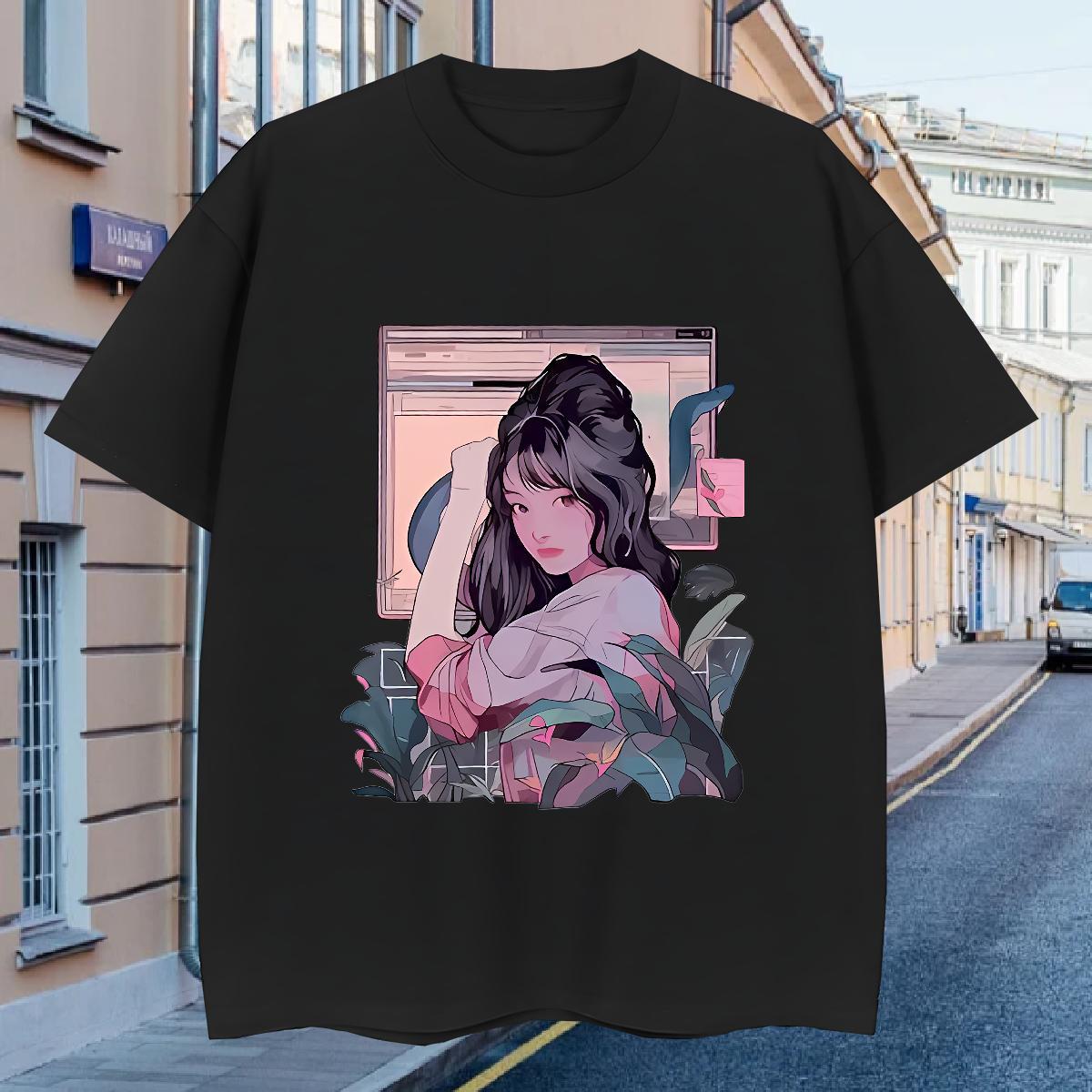 Mens T Shirts 100% Cotton 230g portrait High Street Hip Hop Breathable DIY Printed Men Tshirts 2024 Designer Cool Clothes