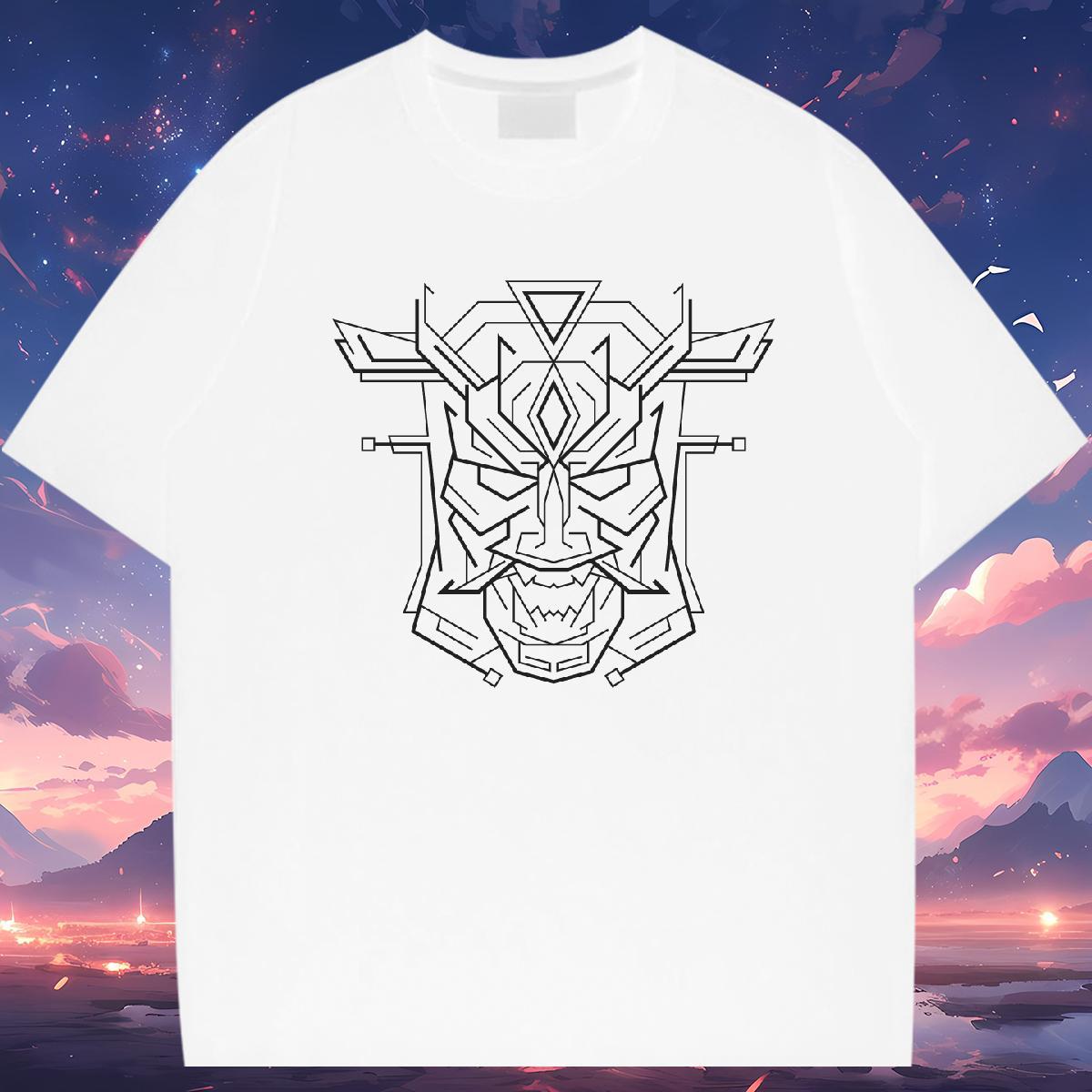 T shirt 230g Cotton Geometric line Sport Crew Neck Breathable Plus Size Cartoon Couples T Shirts Fashion Design Loose Tops Tees