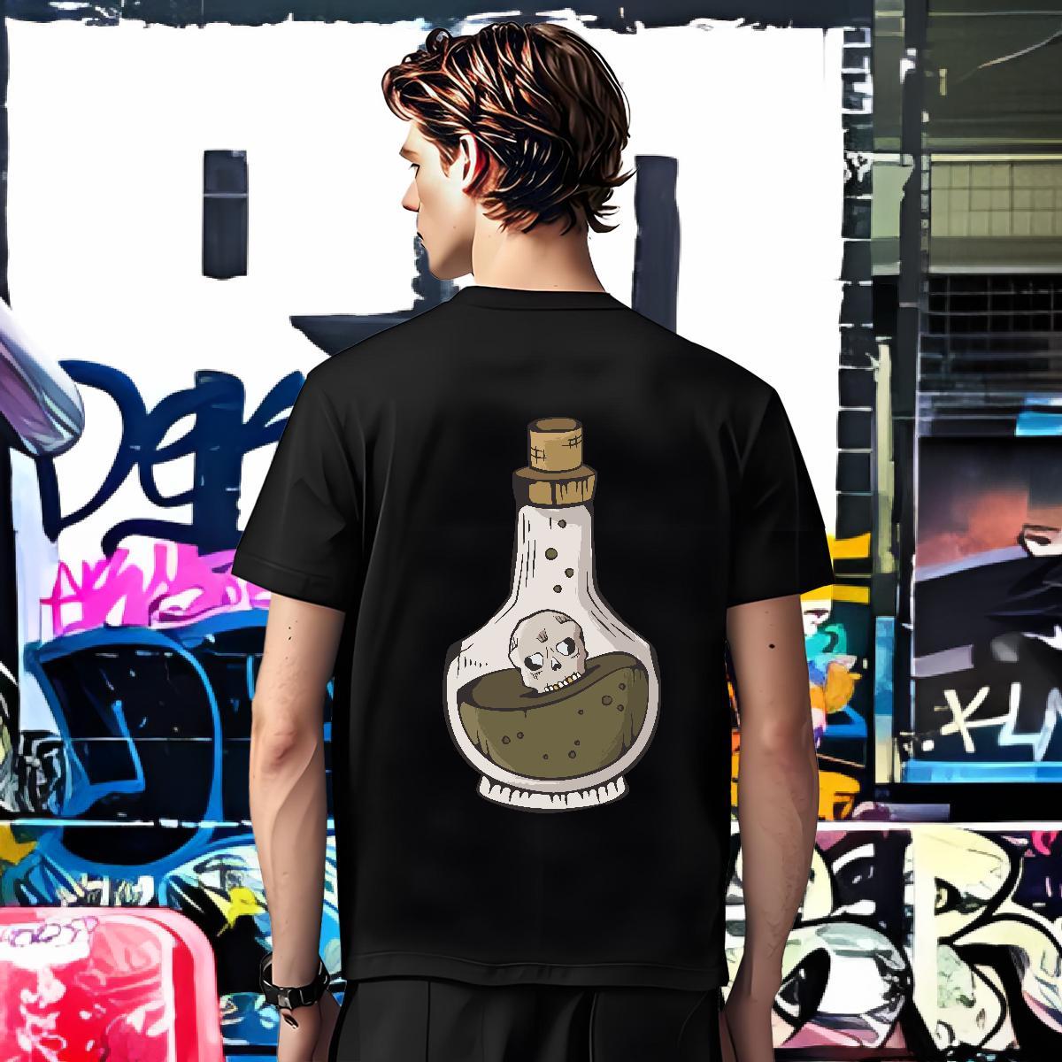 T Shirt For Man 230g Pure Cotton skull Hip Hop O Neck Short Sleeves Oversized Men Tees Designer Fashion Unisex Tshirts