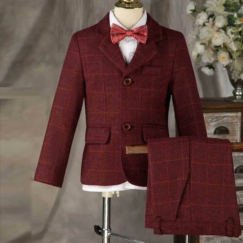 Suits Children Formal Wedding Party Suit Set Boys Birthday Party Performance Chorus Costume Kids Blazer bowtie Pants Clothing Set