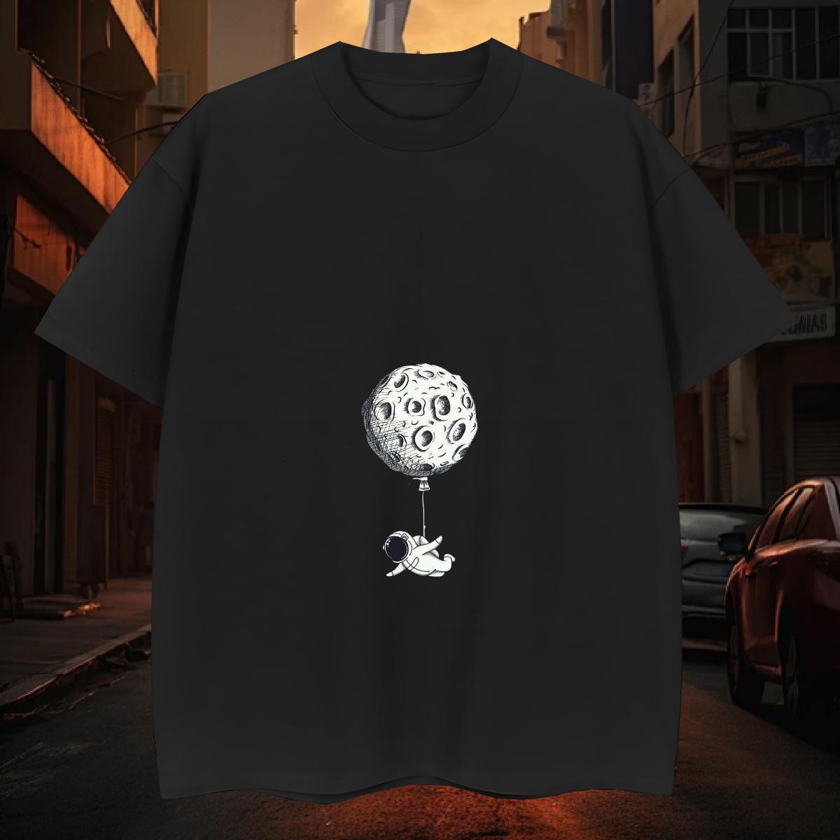 T-Shirts for Men 230g Cotton universe Daily Wear Breathable Short Sleeve Cartoon Printing L-4XL Tshirt for Man Woman Custom Classic Clothes