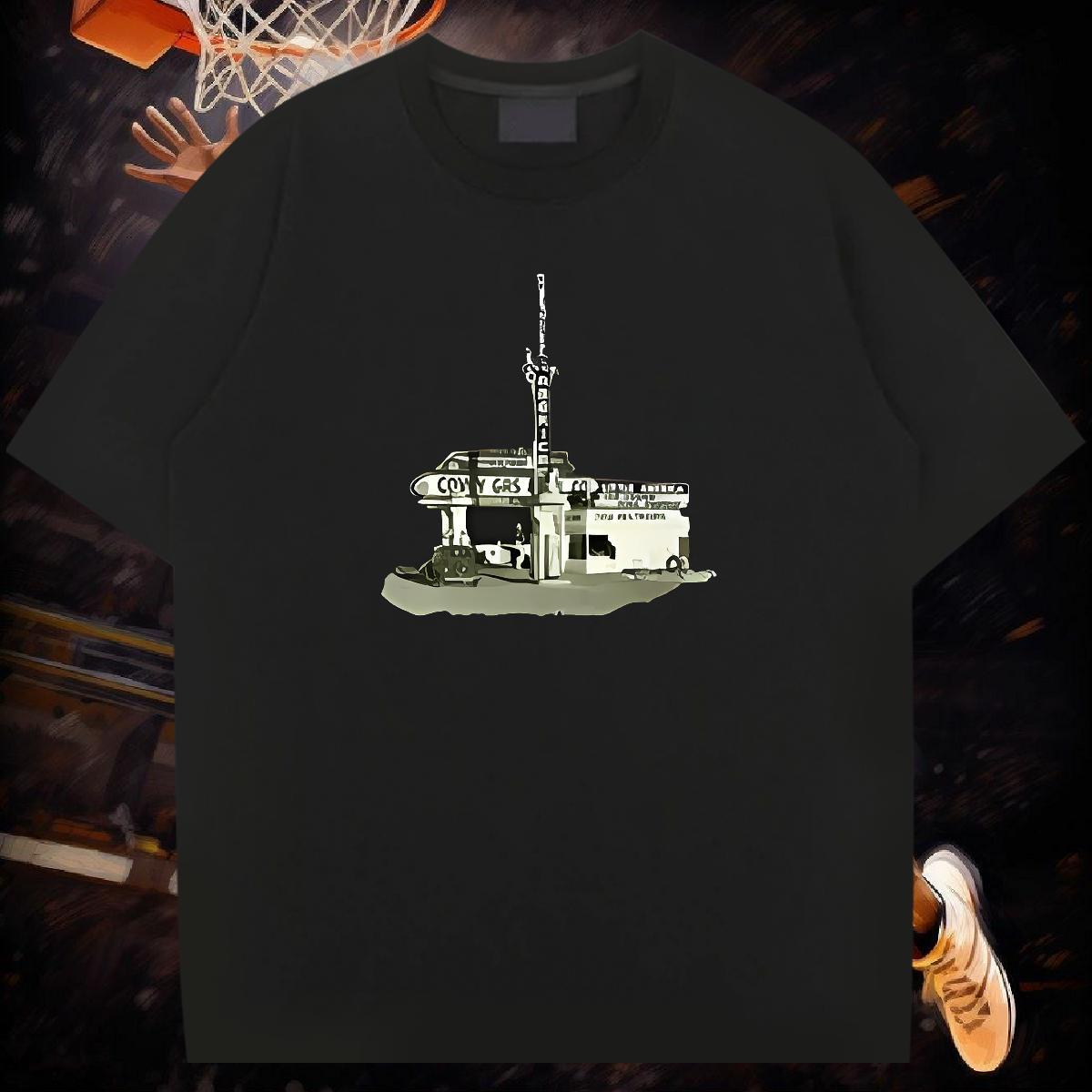 Classic Men T Shirts 230g Pure Cotton car Street Casual Tshirts O Neck Short Sleeves TOP Quality Men Tops Tees Cartoon Printing L-4XL