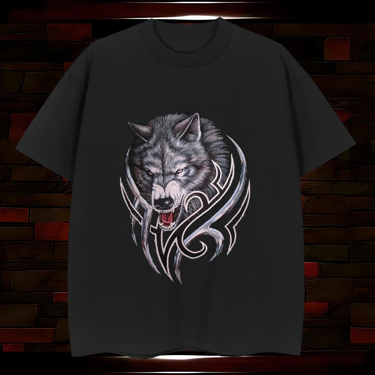 Fashion Design Mens T Shirts 230g Cotton wolf Casual Daily Wear Clothings O-Neck Short Sleeve Cool Mens Tshirts Custom Print Plus Size