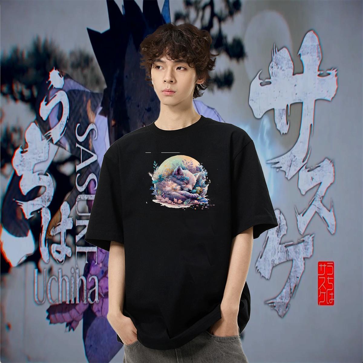 Loose Fit Tshirt for Man Woman 230g 100% Cotton Beach wolf DIY Printed Breathable Soft Fashion Men T Shirts Tops Shirt