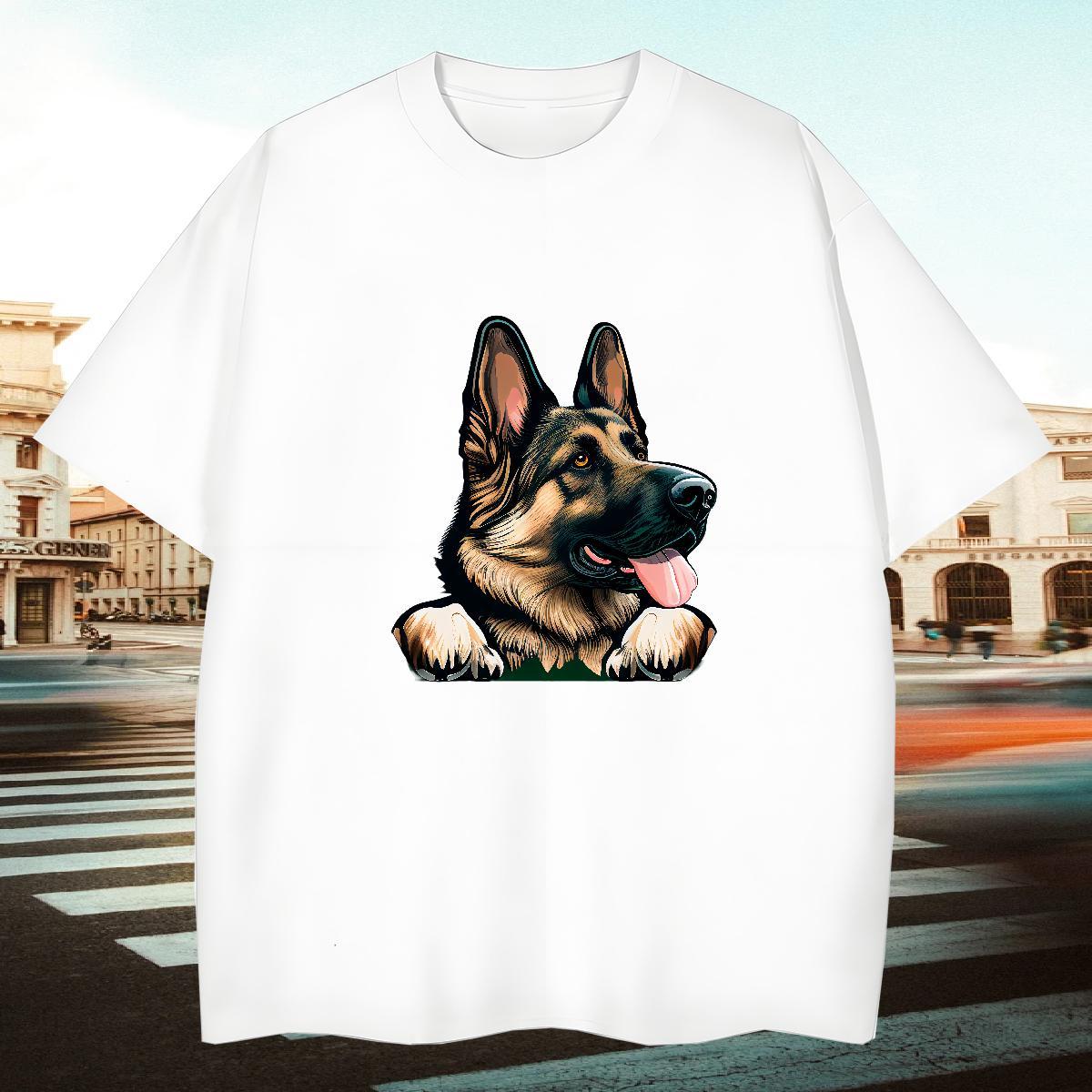 Stylist Mens T Shirts 230g Pure Cotton dog Street Tops Breathable Short Sleeve Loose Tshirts Graphic