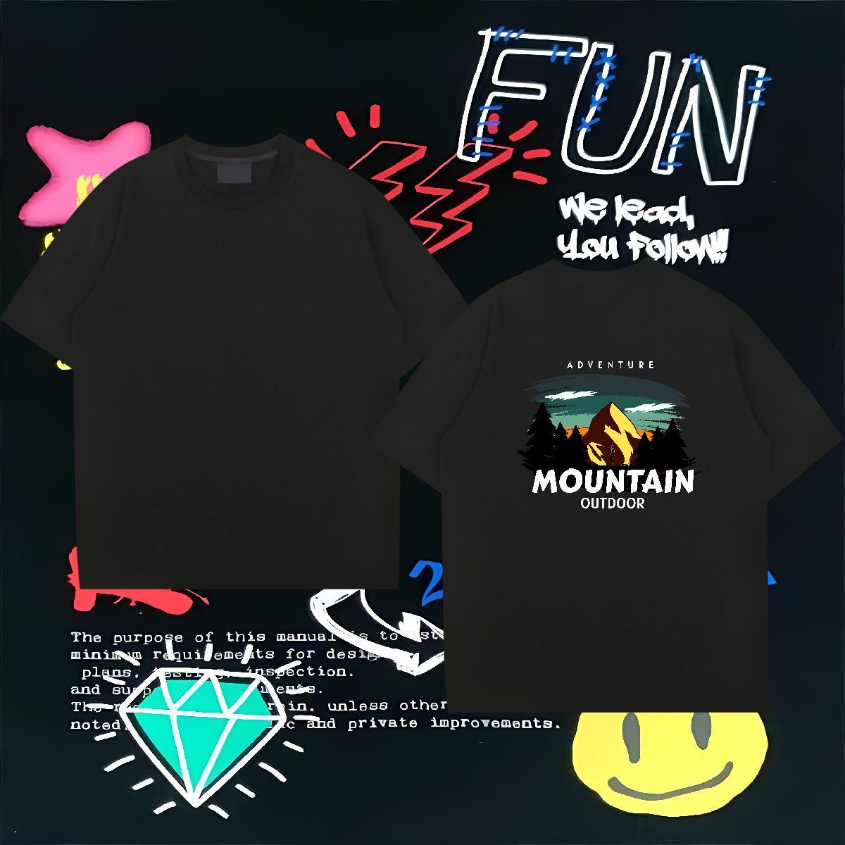 Designer Fashion T Shirt For Man 230g Cotton tree Sports Casual Tops Tees Crew Neck Breathable Unisex Men Tops Tees Oversized 3XL 4XL