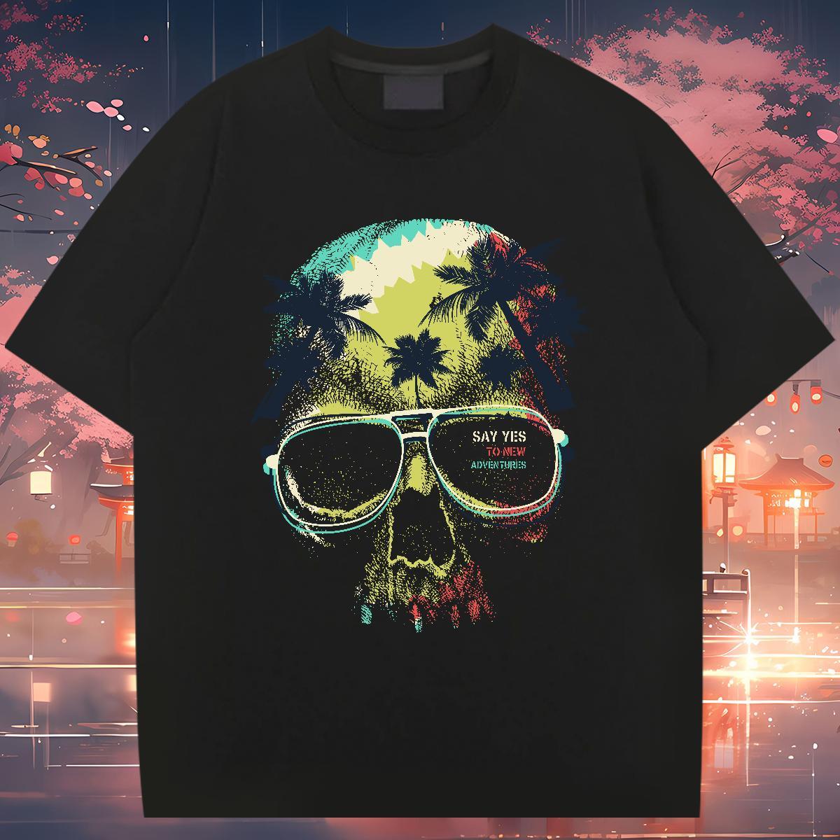 T Shirt For Man 100% Cotton 230g tree Outdoor Breathable Crew Neck Custom Print Oversized Men Tshirts Brand Comfortable Top Tees