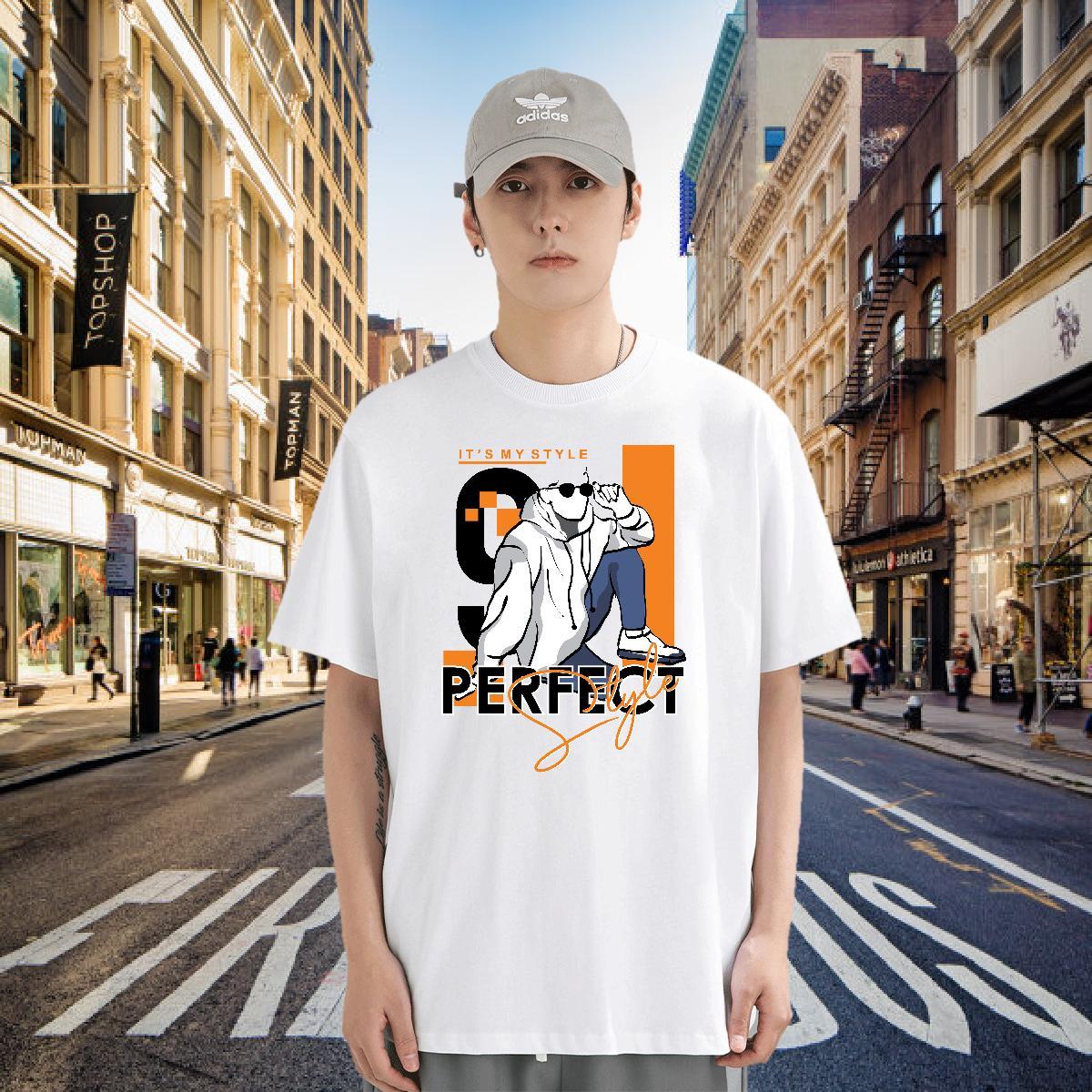 Mens T Shirts 230g 100% Cotton person Street Wear O Neck Short Sleeves Oversized 4XL Mens Tshirts Wholesale High Quality Clothings