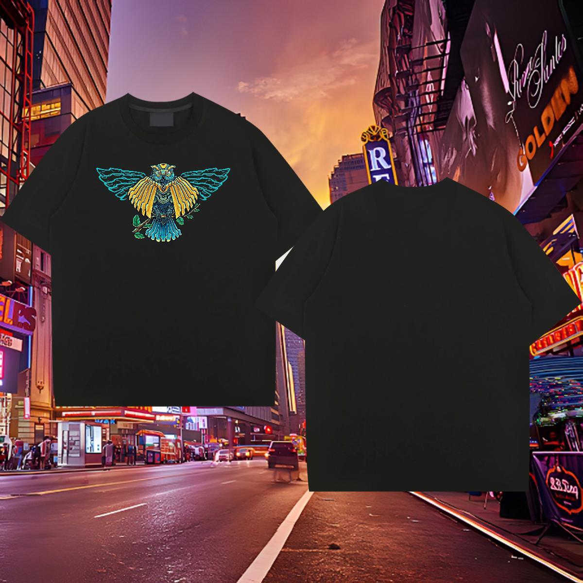 Popular Men Tees 230g Cotton eagle Man T Shirts Home Outdoor Pure Cotton Custom Printed Fashion Casual Tees Shirts