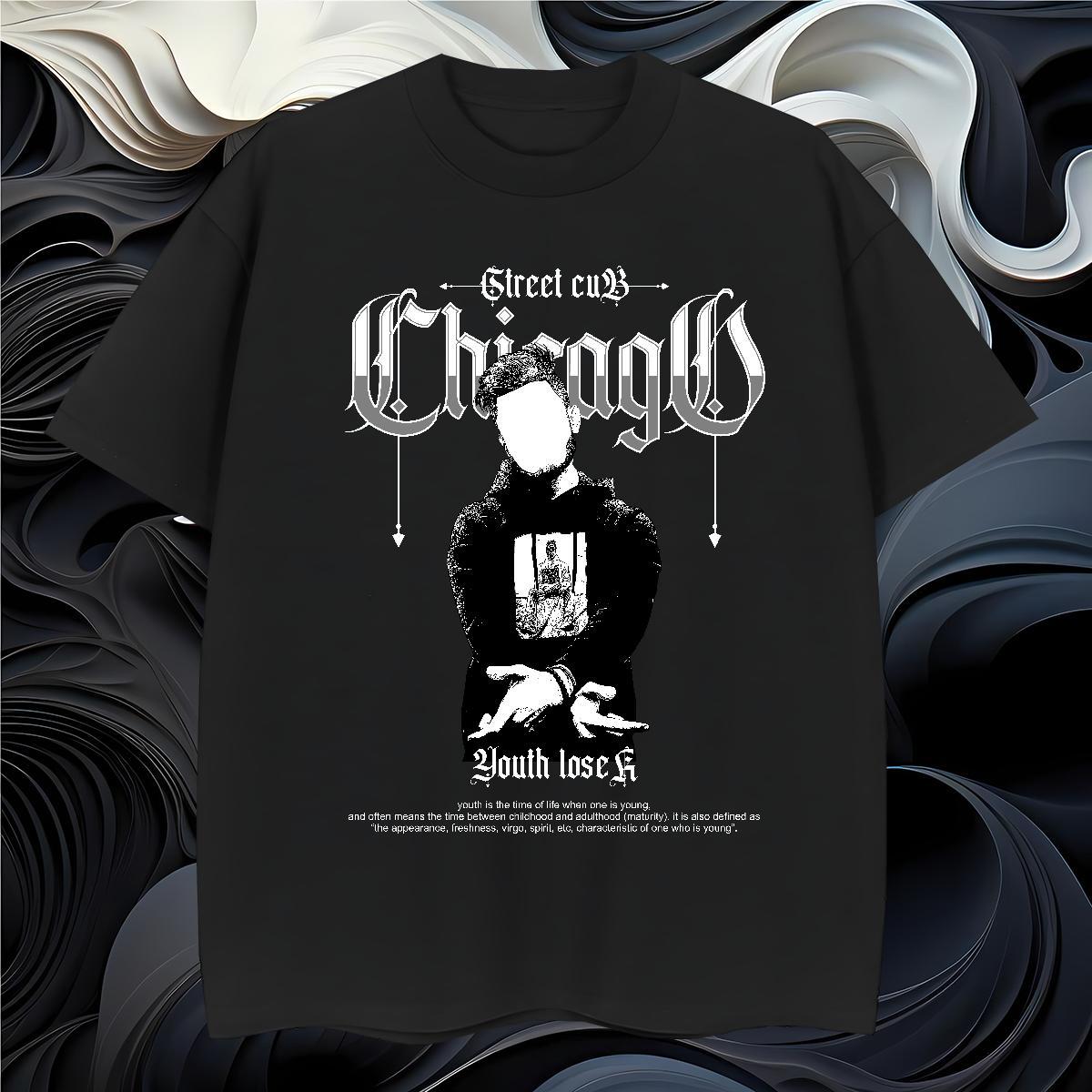 Men T Shirts 230g Pure Cotton portrait Outdoor Breathable DIY Anime Men Tshirts DIY Customized Popular Tops Tees