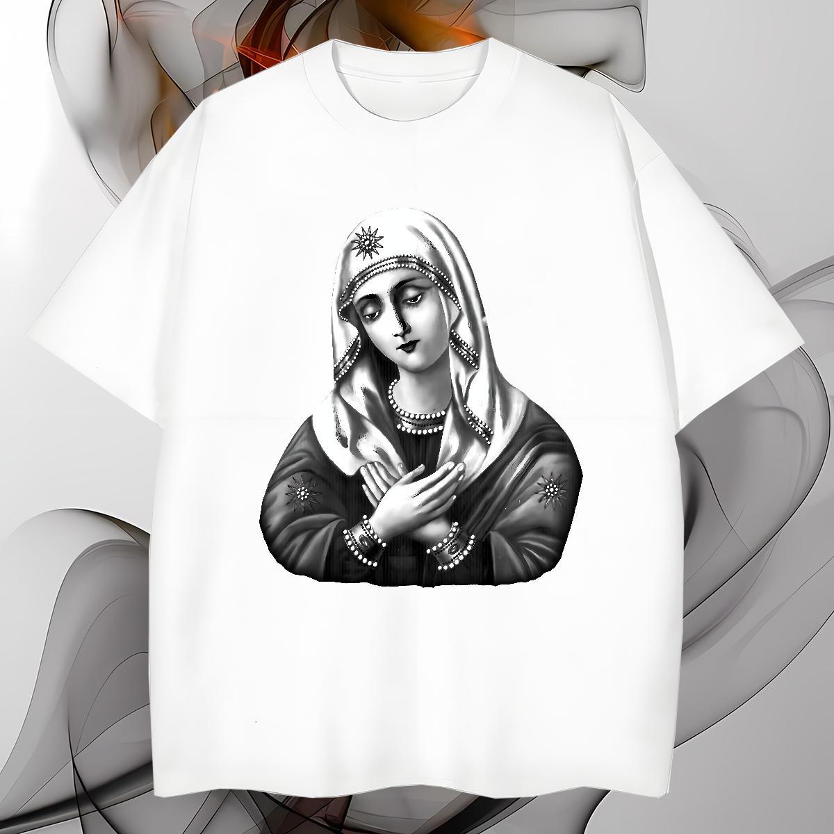 T Shirts Men 230g Cotton nun Street Wear Crew Neck Breathable Graphic Men Tshirts 2024 Comfortable Clothes