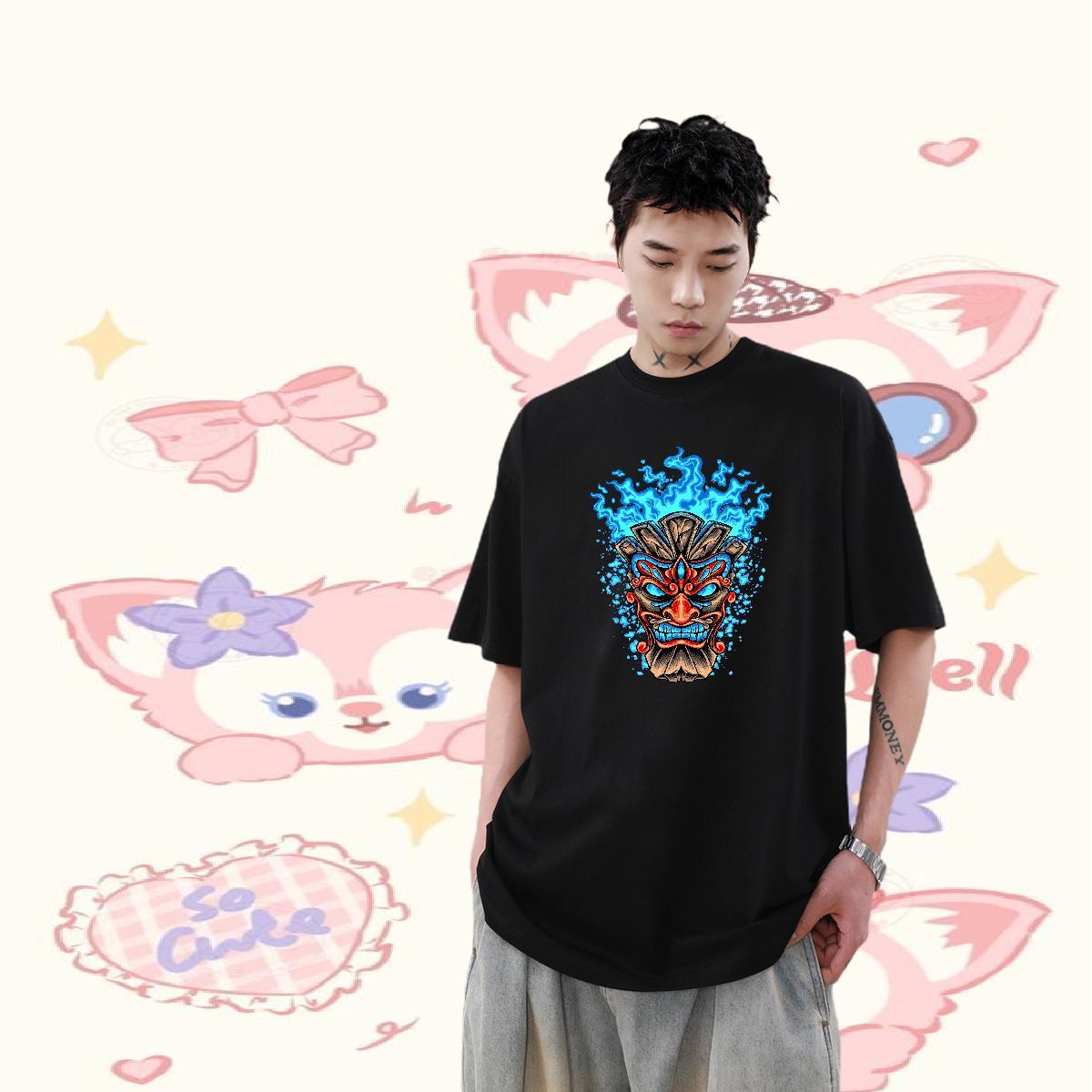 Wholesale Men T Shirts 230g Pure Cotton Home Outdoor Tops Breathable Short Sleeve Loose Men Tees Graphic