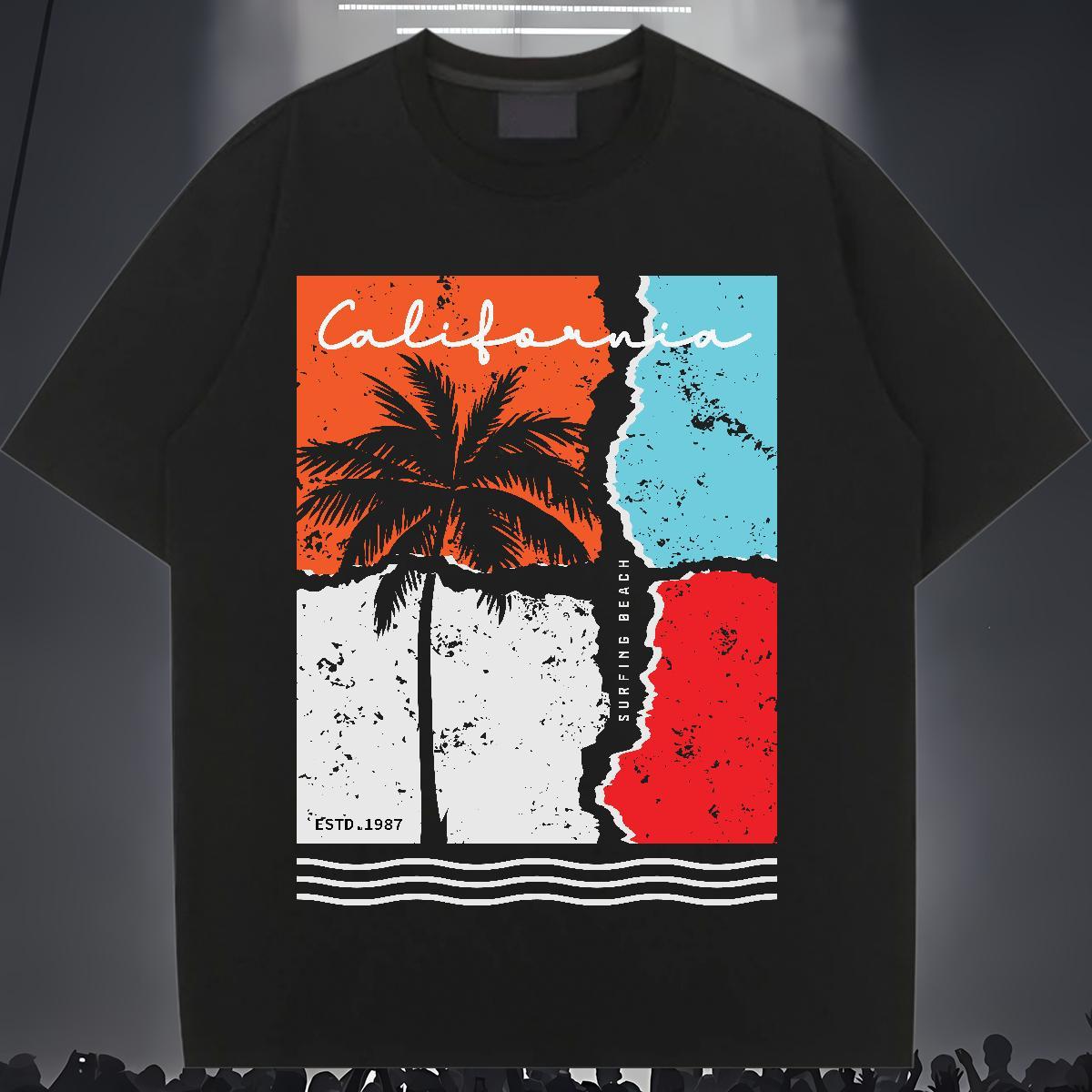 Loose Womens T Shirts Breathable Short Sleeve Womens Tshirts Plus Size Cartoon tree Casual 230g Cotton Fashion New Tees